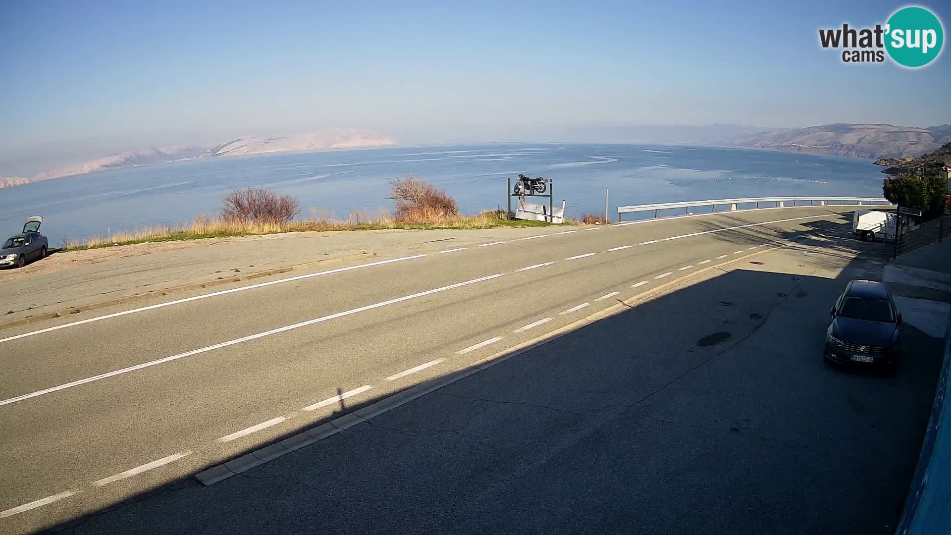 Webcam Adriatic highway D8 near SENJ – view to KRK island