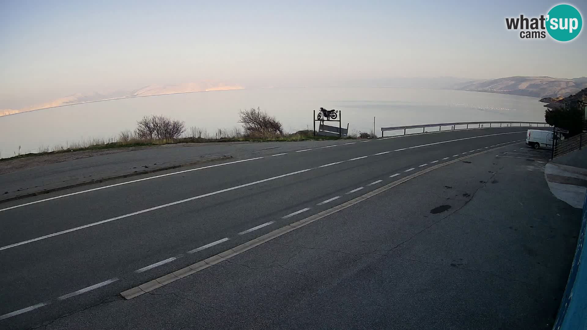 Webcam Adriatic highway D8 near SENJ – view to KRK island