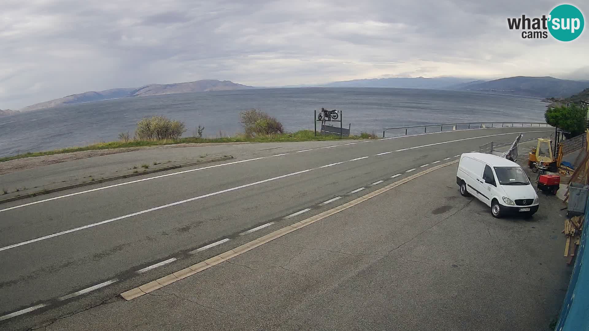 Webcam Adriatic highway D8 near SENJ – view to KRK island