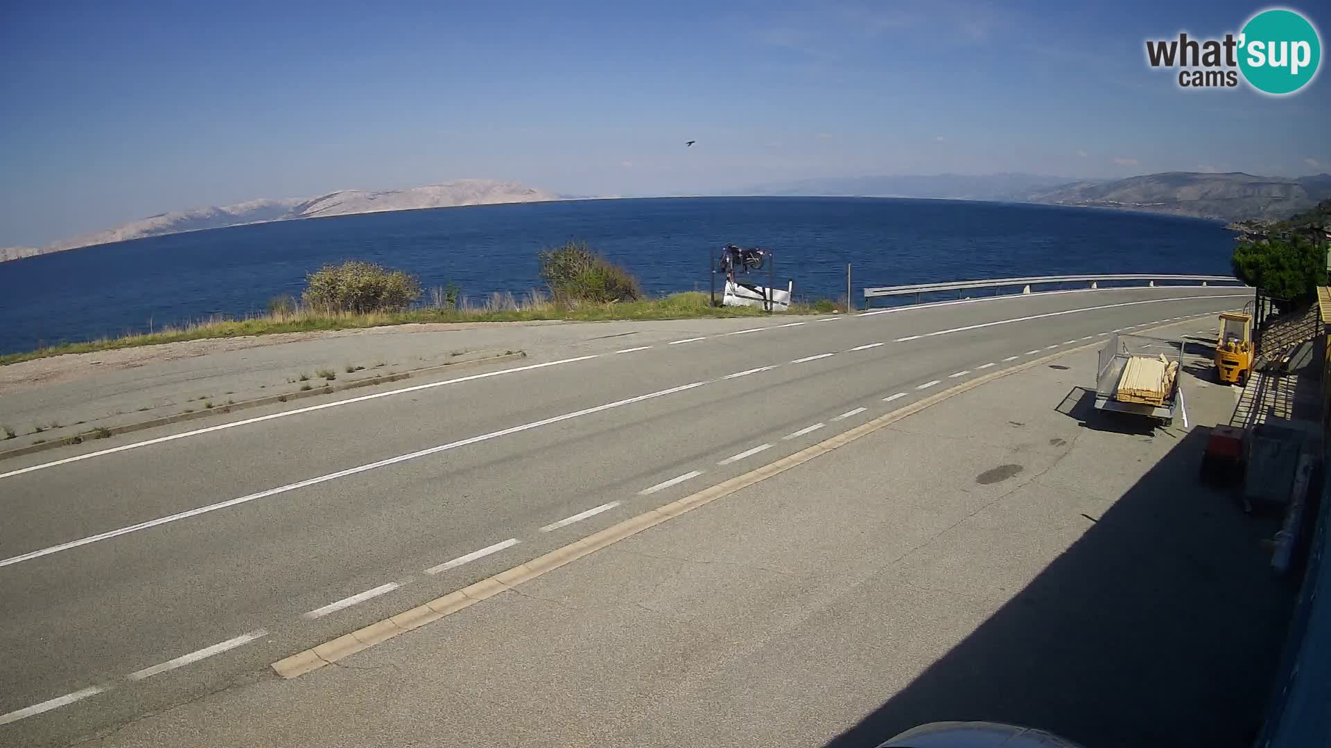 Webcam autoroute Adriatique D8 près de SENJ – vue sur l’île de KRK