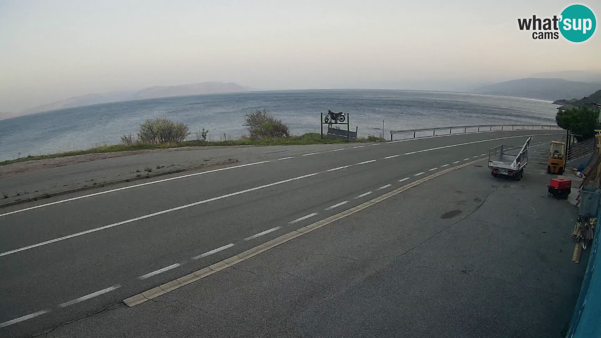 Webcam Adriatic highway D8 near SENJ – view to KRK island