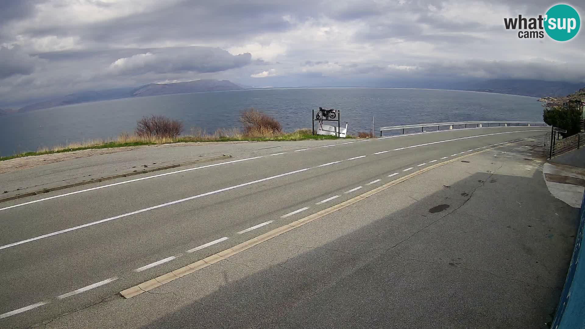 Webcam Adriatic highway D8 near SENJ – view to KRK island