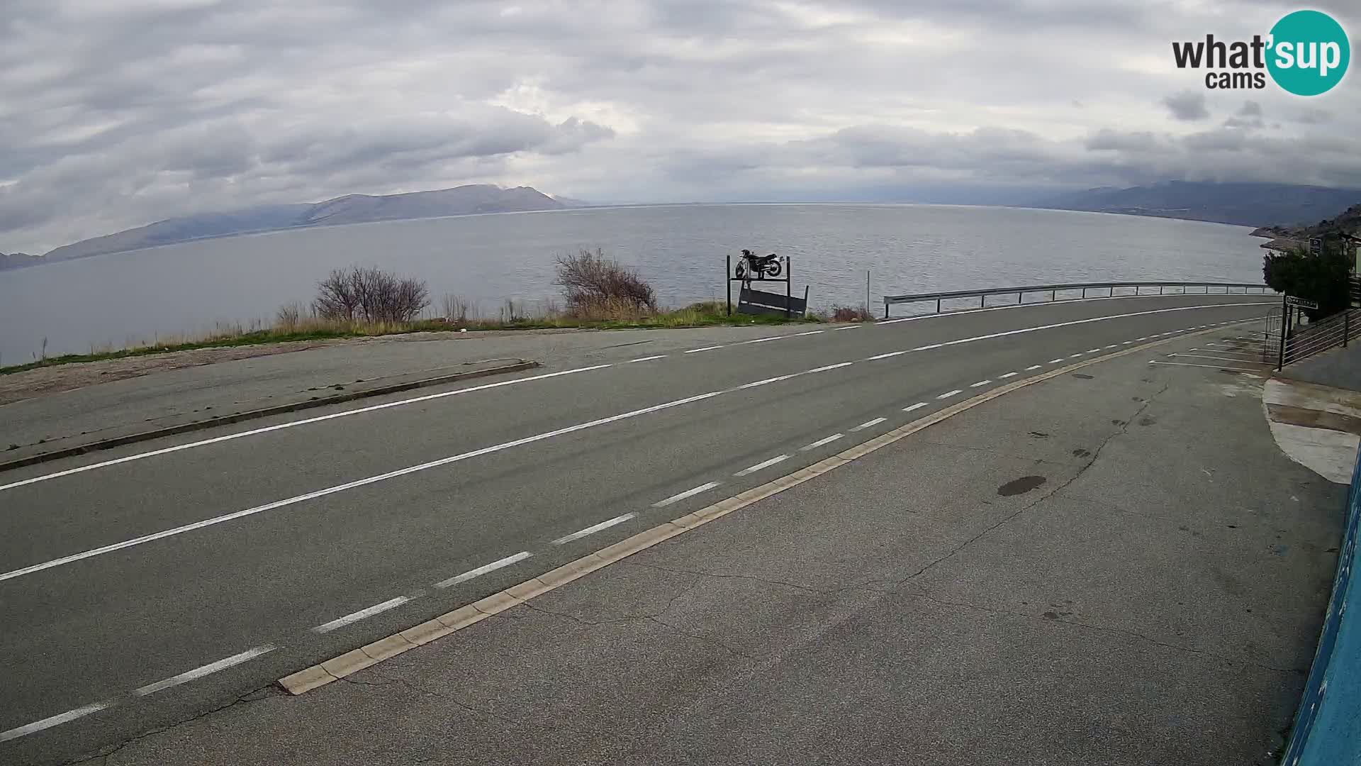 Webcam Adriatic highway D8 near SENJ – view to KRK island