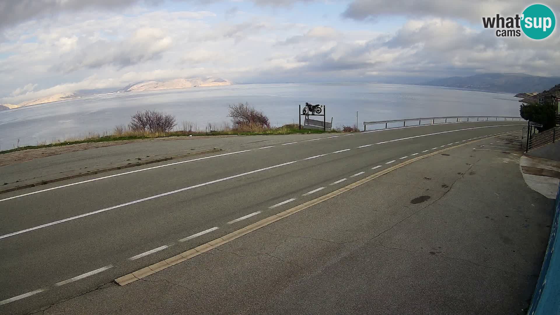 Webcam Adriatic highway D8 near SENJ – view to KRK island