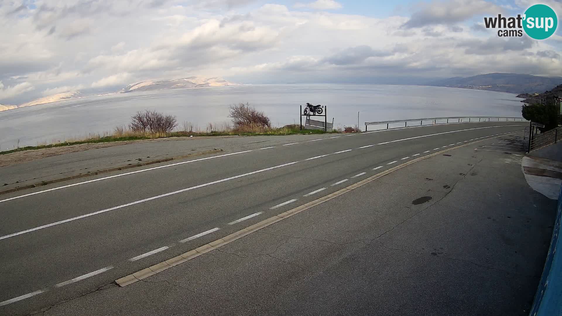 Webcam Adriatic highway D8 near SENJ – view to KRK island