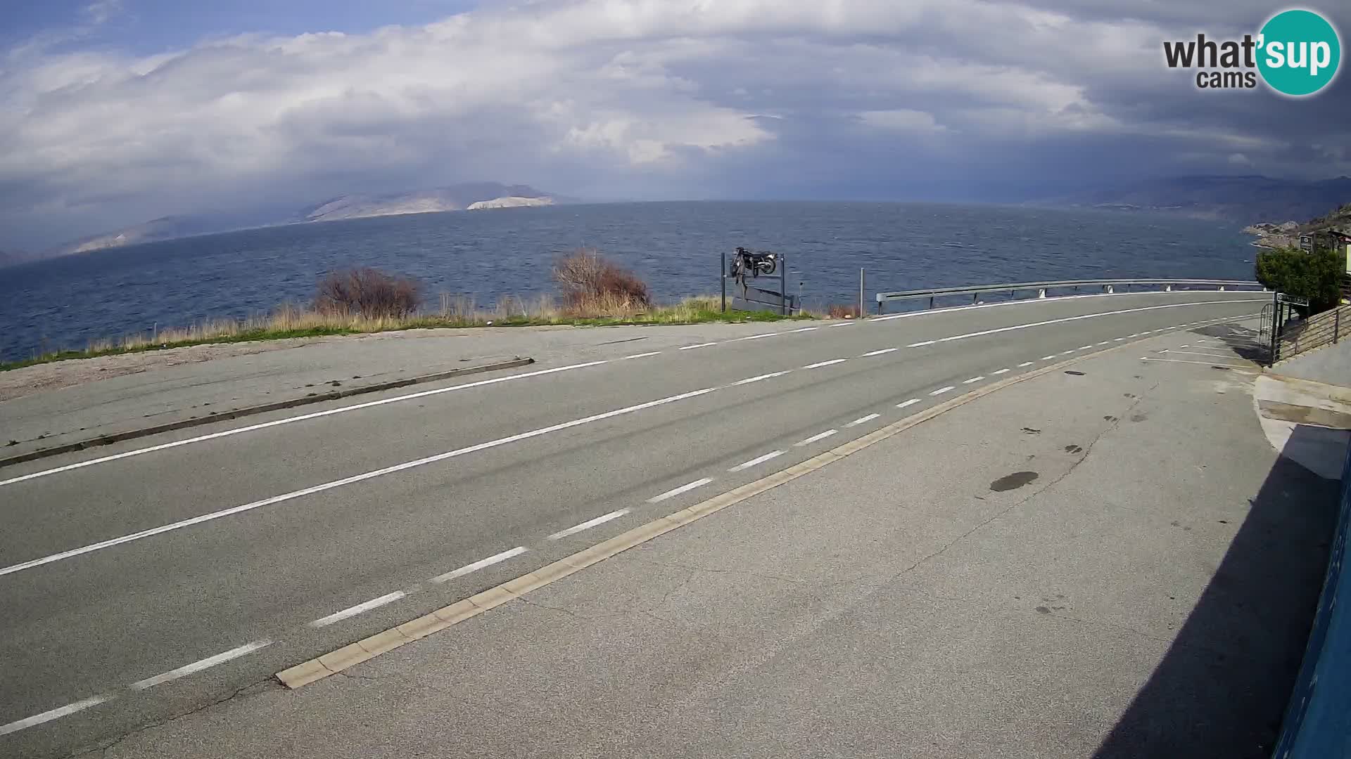 Webcam Adria-Autobahn D8 bei SENJ – Blick auf die Insel KRK