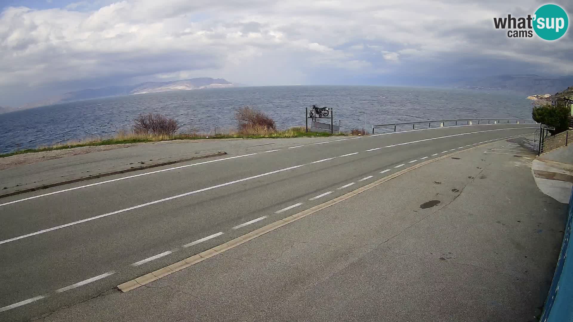 Webcam Adria-Autobahn D8 bei SENJ – Blick auf die Insel KRK