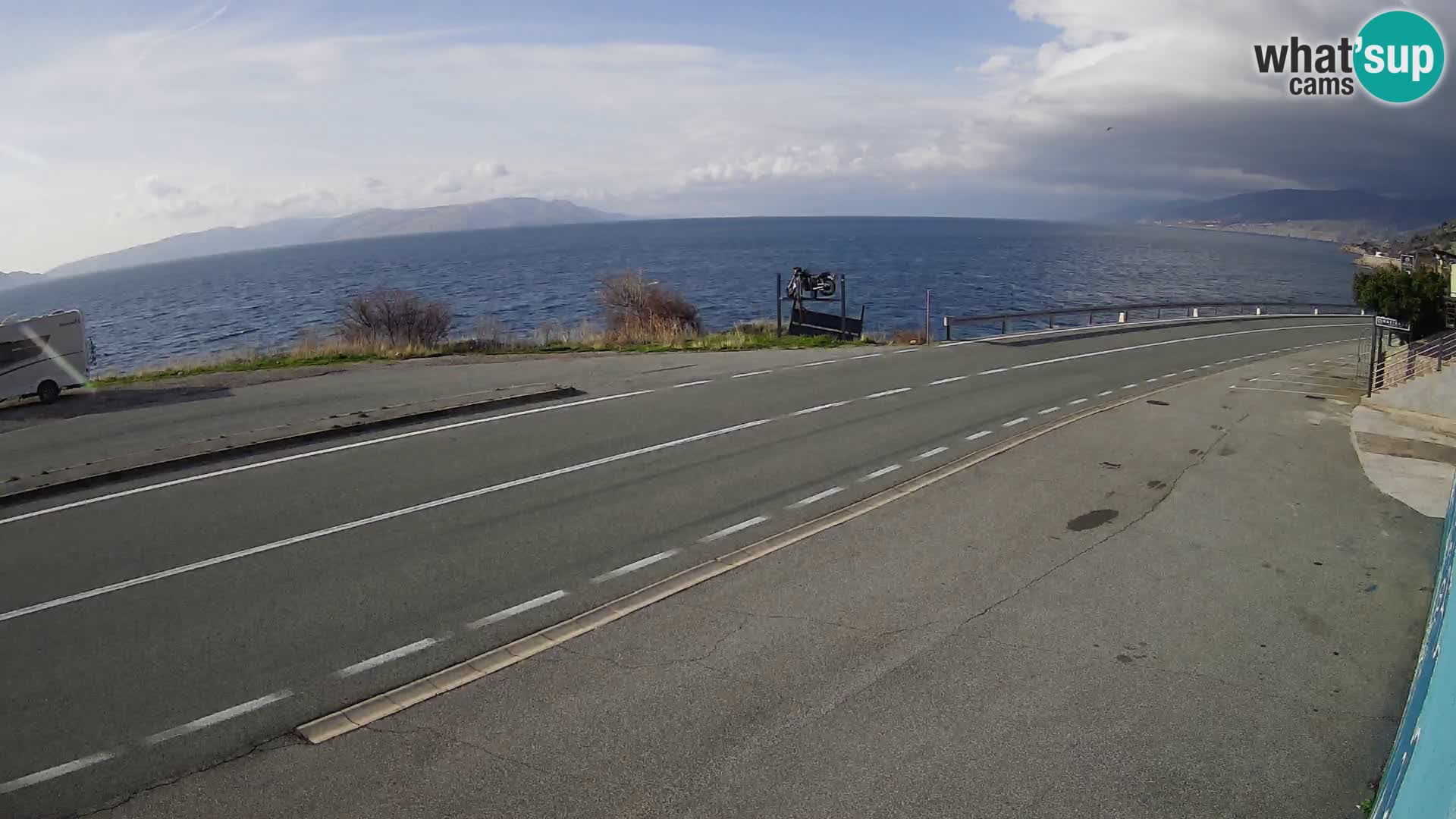 Webcam Adriatic highway D8 near SENJ – view to KRK island