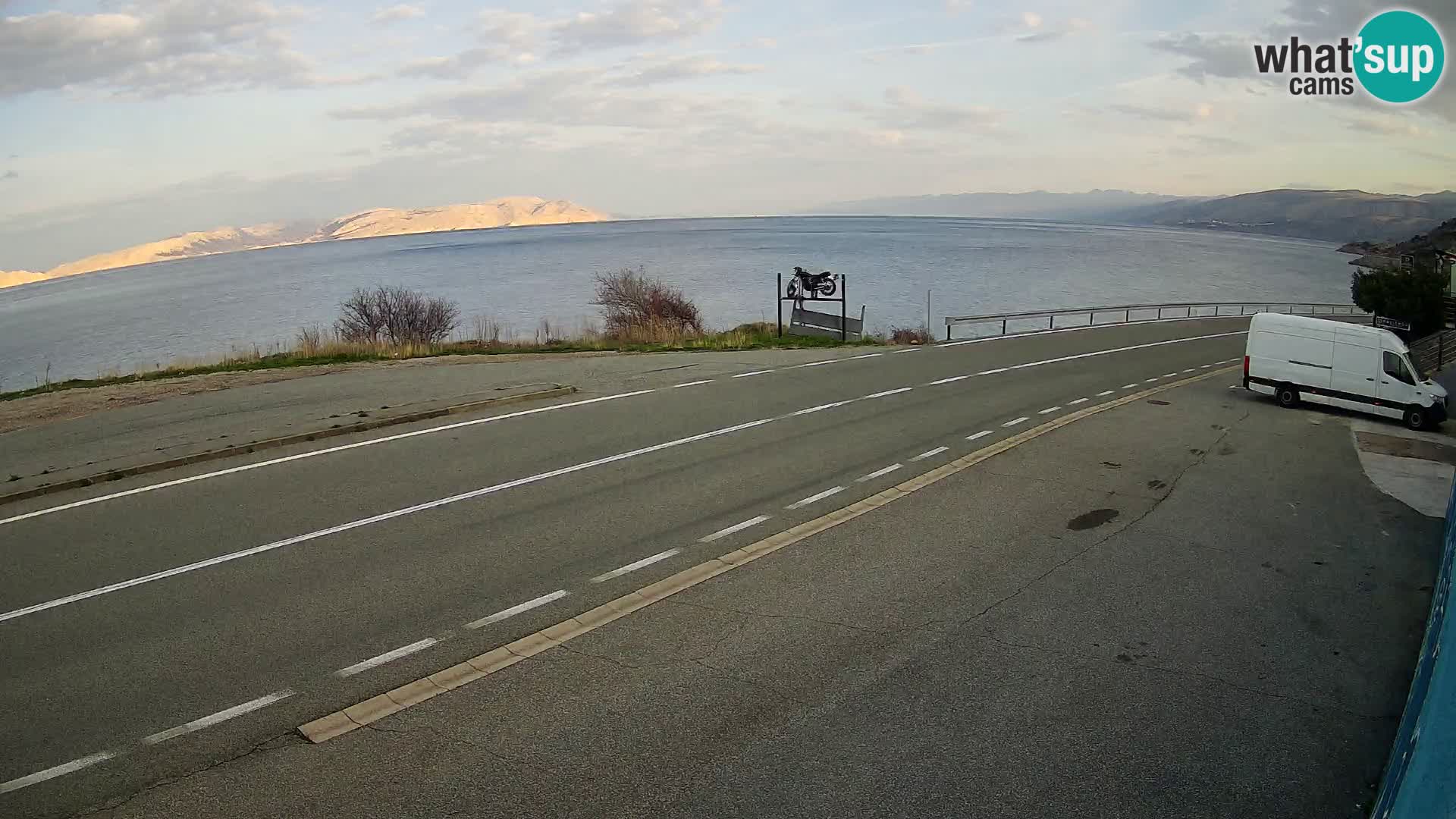 Webcam Adriatic highway D8 near SENJ – view to KRK island