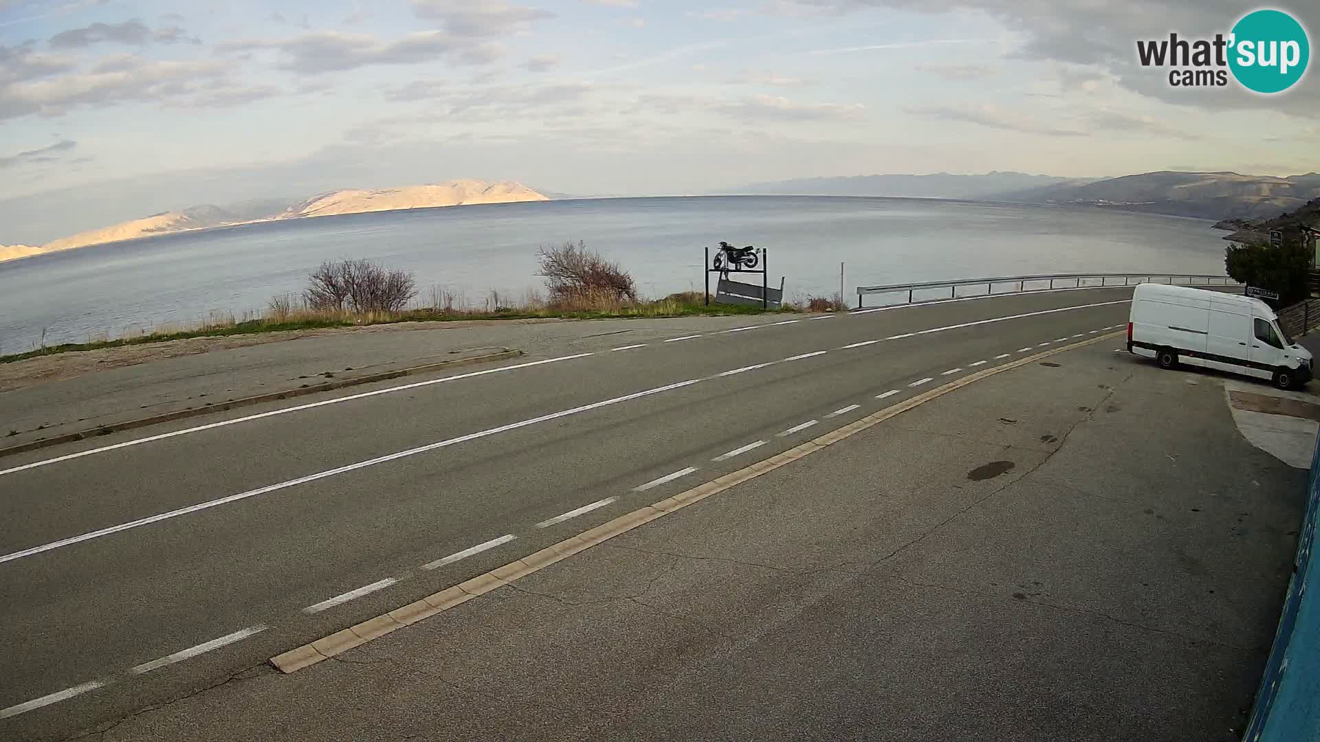 Webcam Adriatic highway D8 near SENJ – view to KRK island