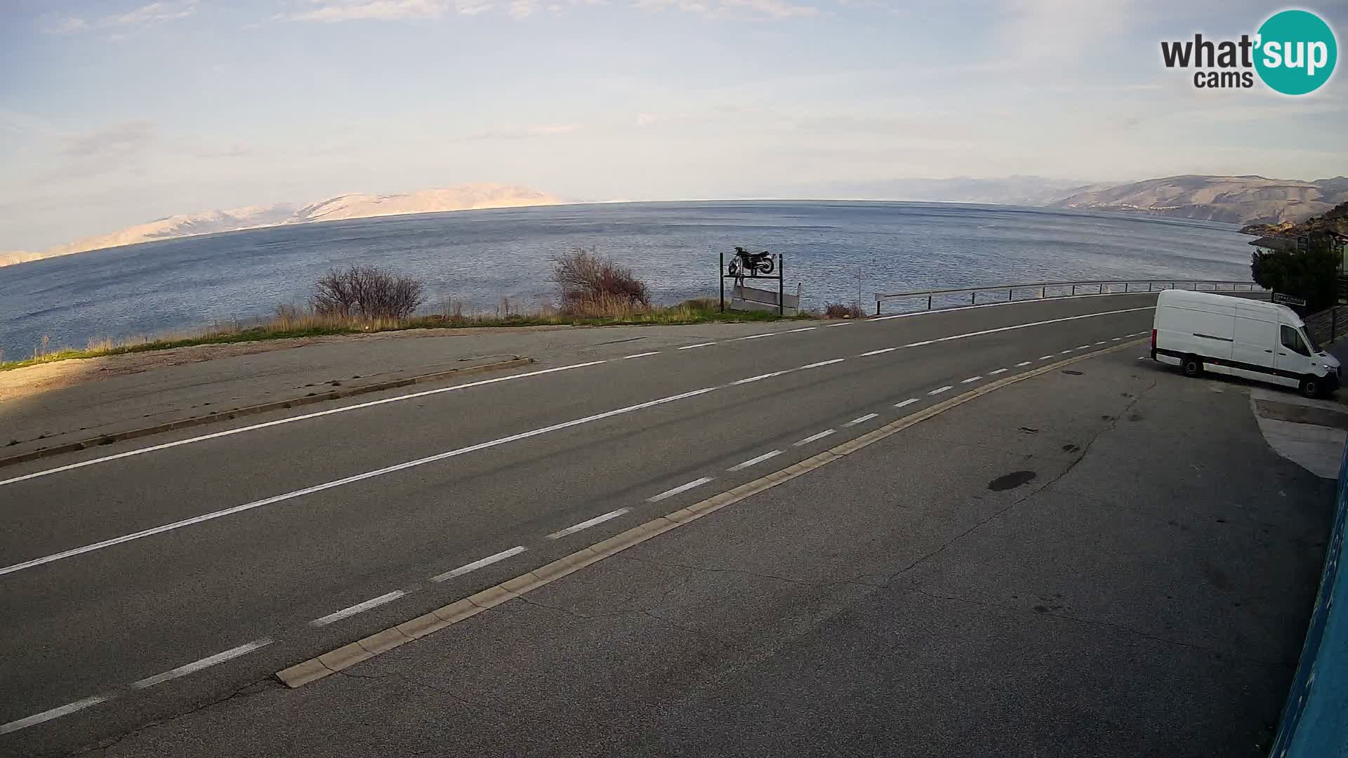 Webcam Adriatic highway D8 near SENJ – view to KRK island