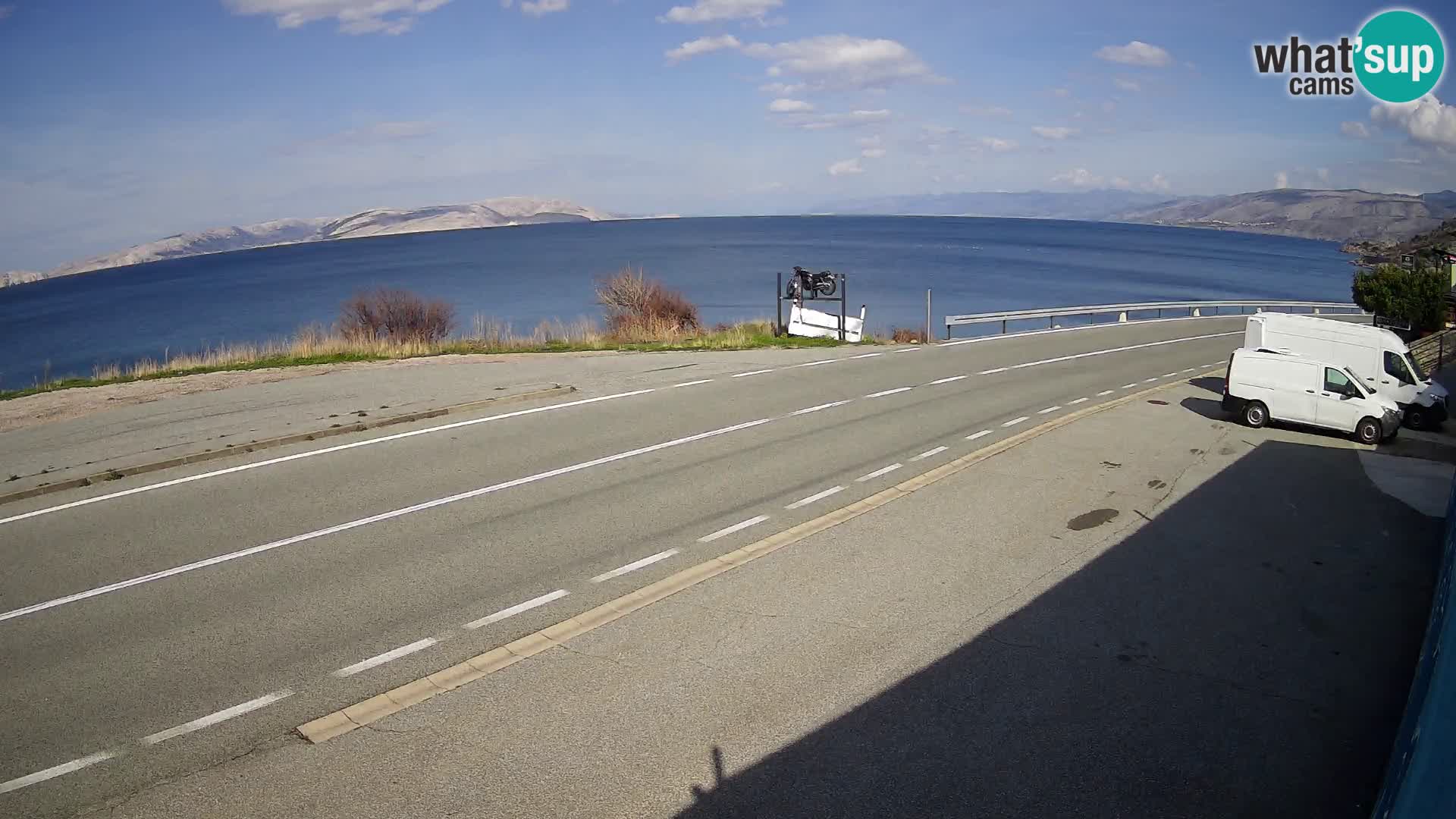 Webcam Adriatic highway D8 near SENJ – view to KRK island