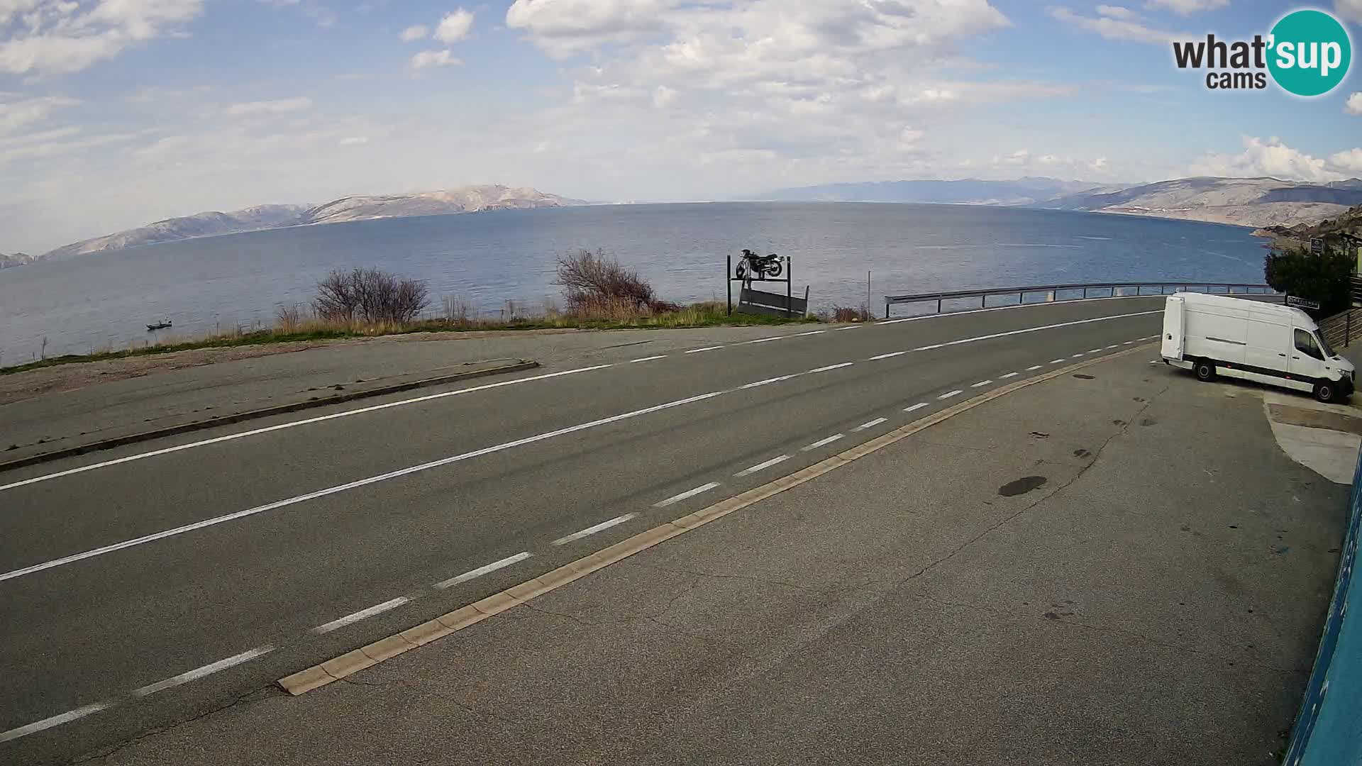 Webcam Adriatic highway D8 near SENJ – view to KRK island