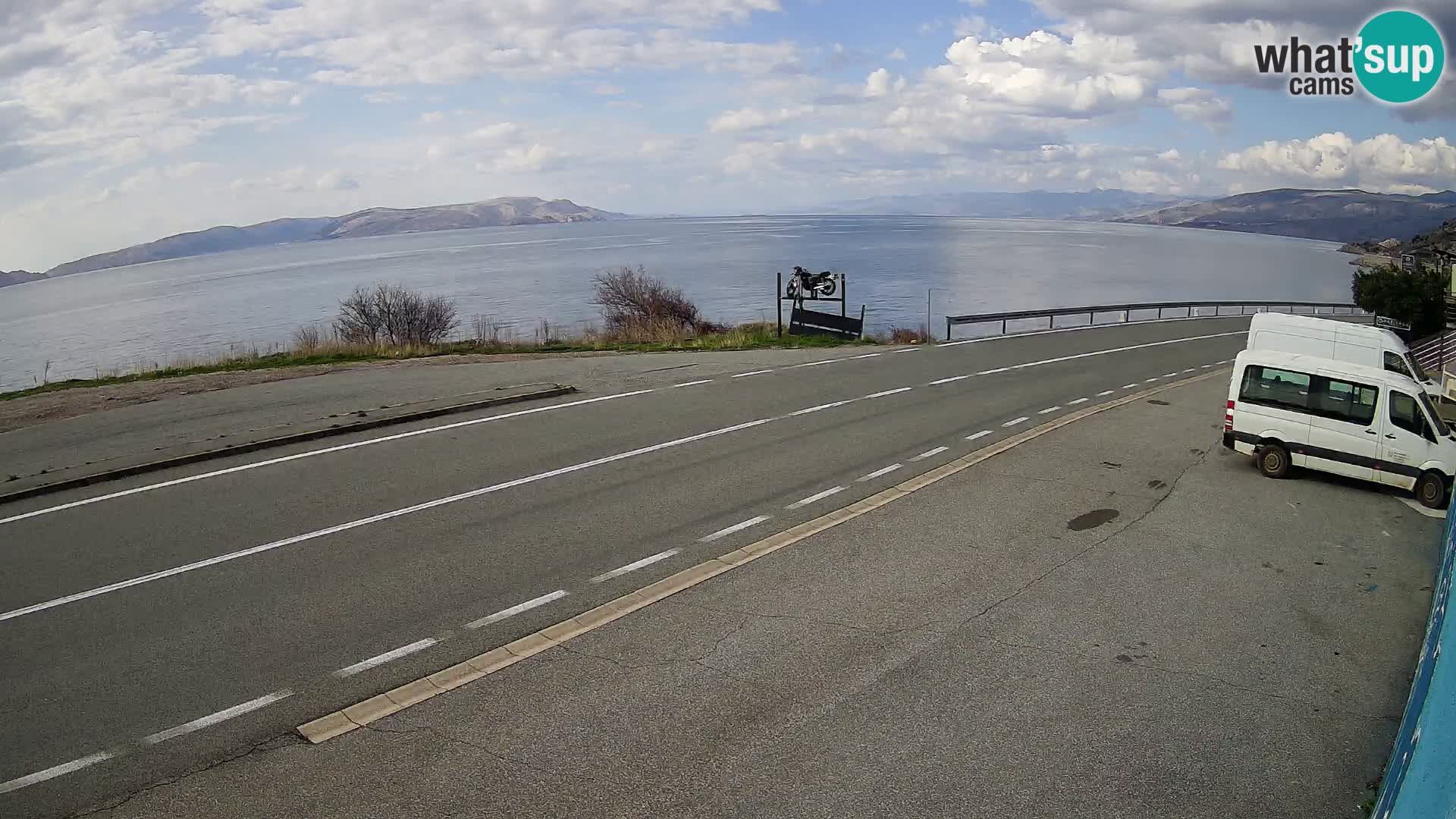 Webcam Adriatic highway D8 near SENJ – view to KRK island