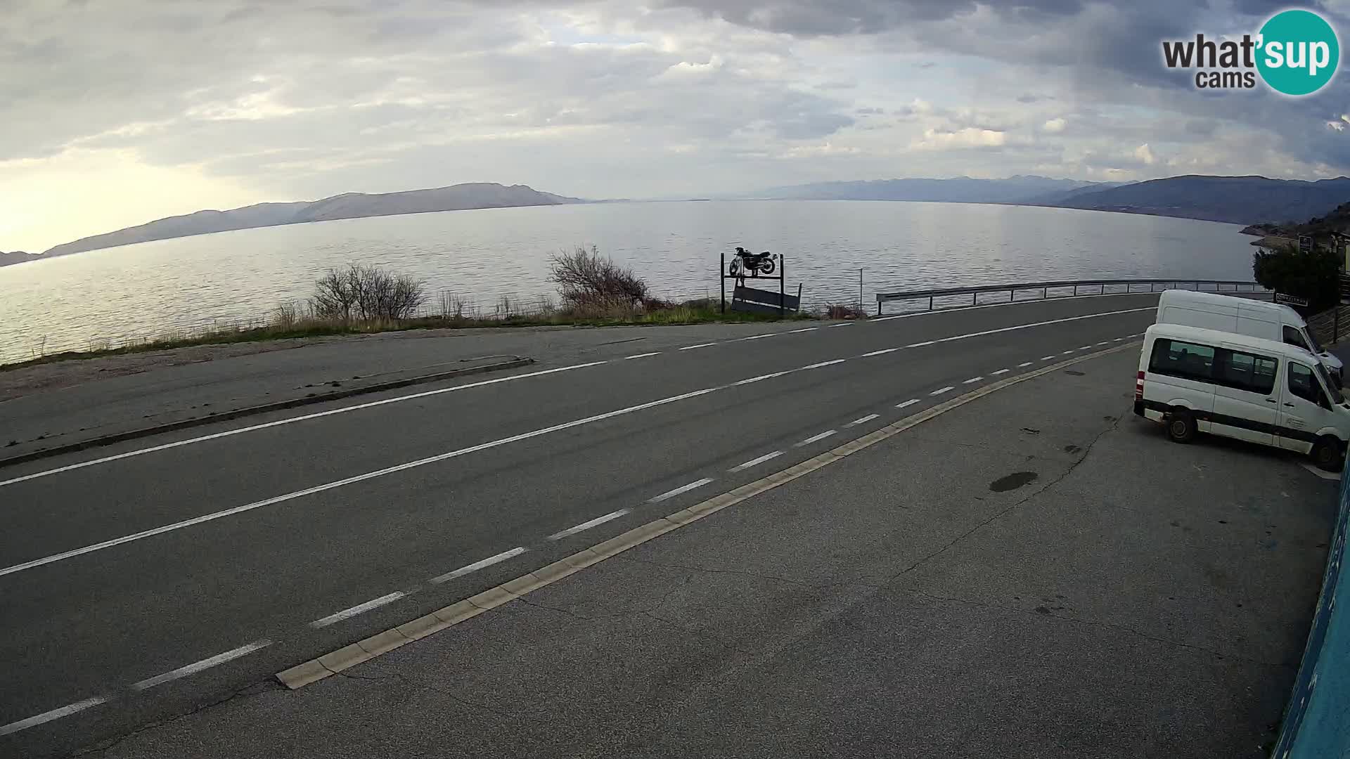 Webcam Adriatic highway D8 near SENJ – view to KRK island