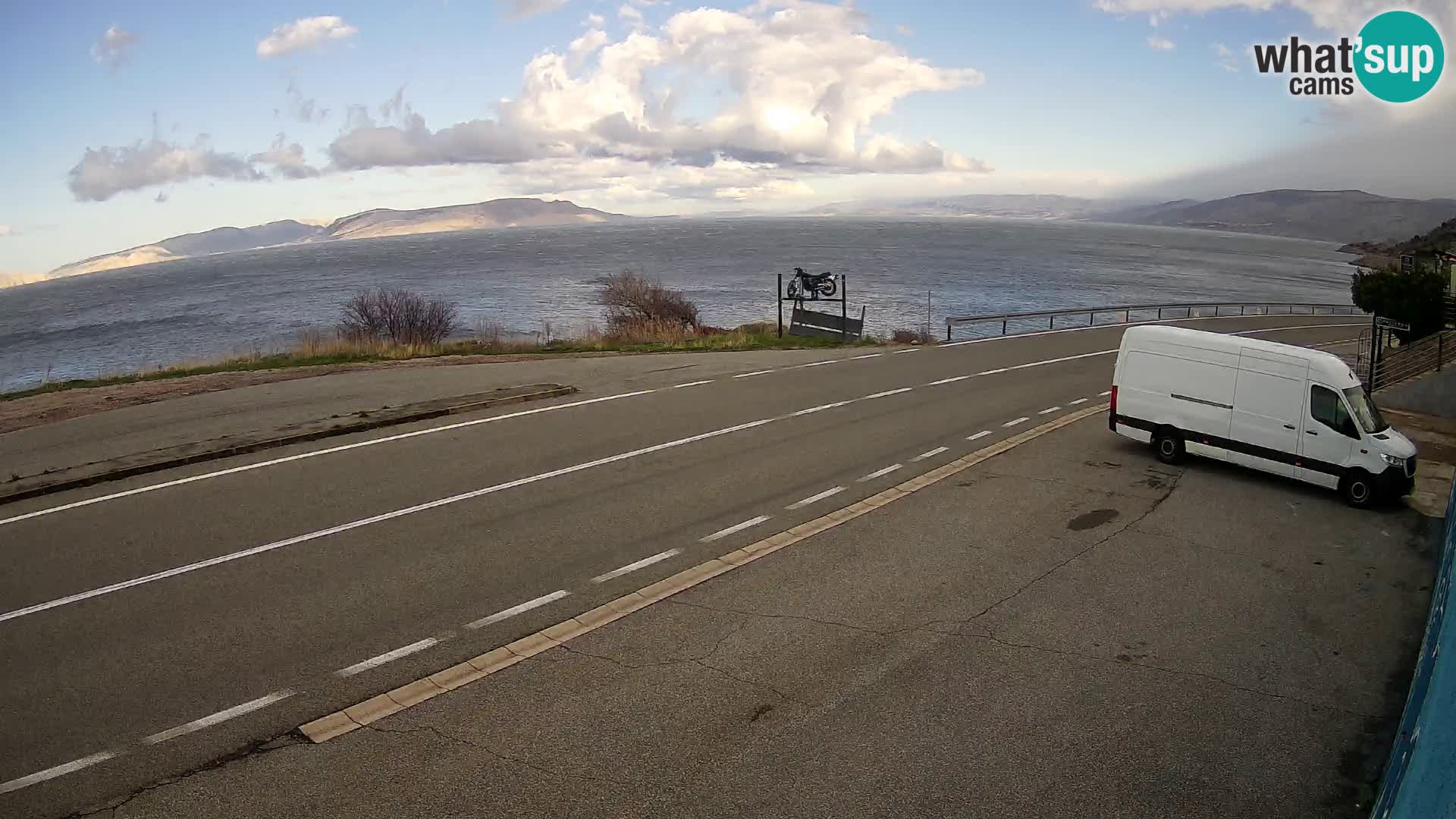 Webcam Adriatic highway D8 near SENJ – view to KRK island