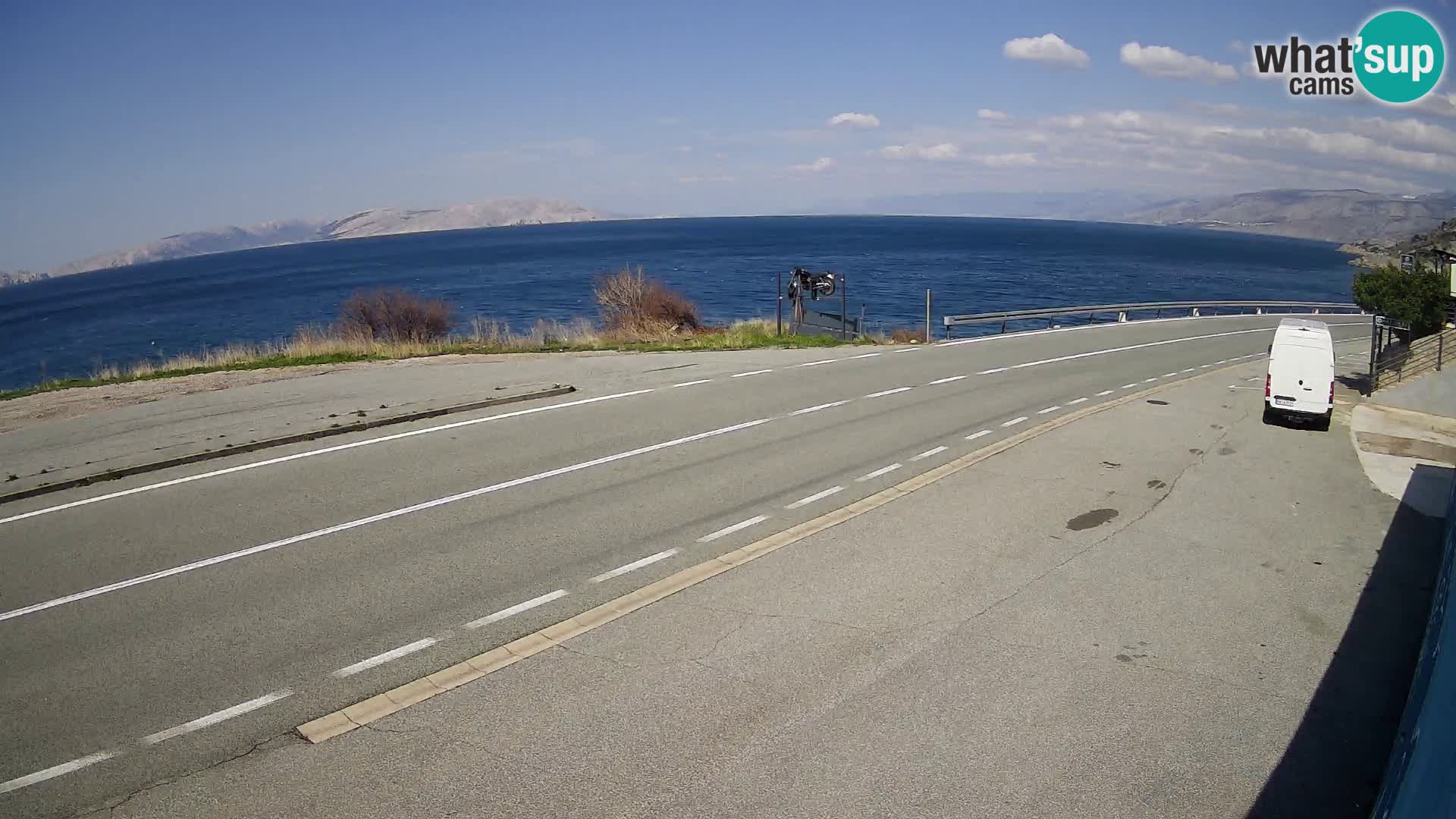 Webcam autoroute Adriatique D8 près de SENJ – vue sur l’île de KRK