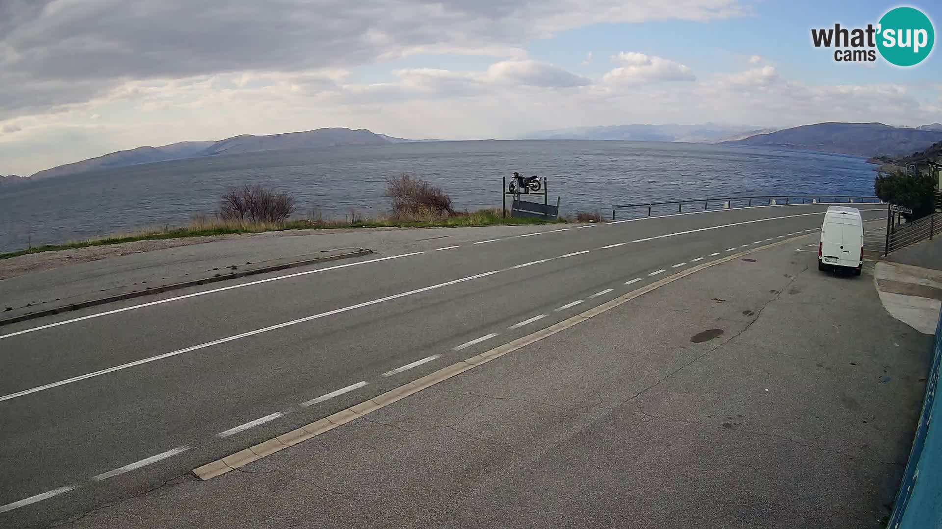 Webcam Adria-Autobahn D8 bei SENJ – Blick auf die Insel KRK