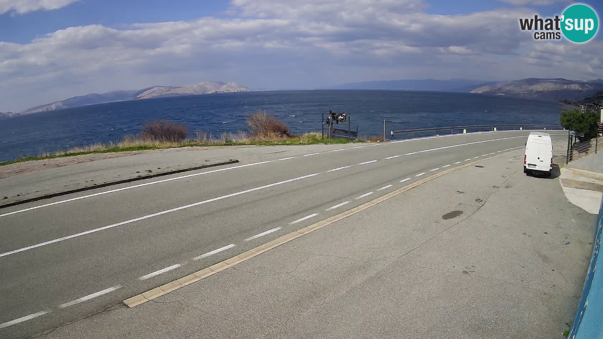 Webcam autoroute Adriatique D8 près de SENJ – vue sur l’île de KRK