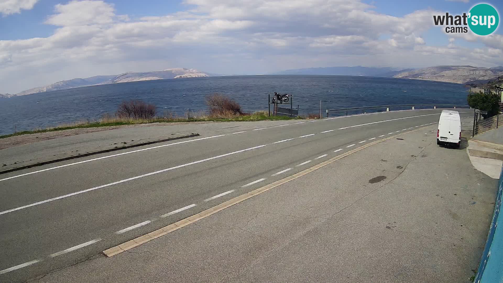 Webcam Adria-Autobahn D8 bei SENJ – Blick auf die Insel KRK