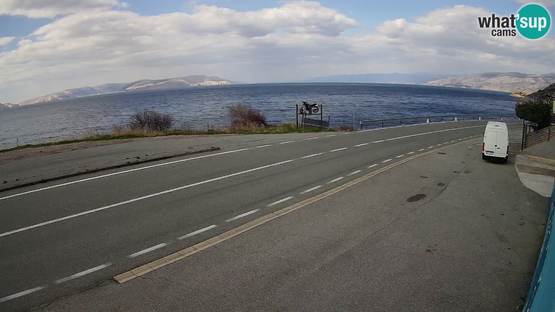Webcam Adriatic highway D8 near SENJ – view to KRK island