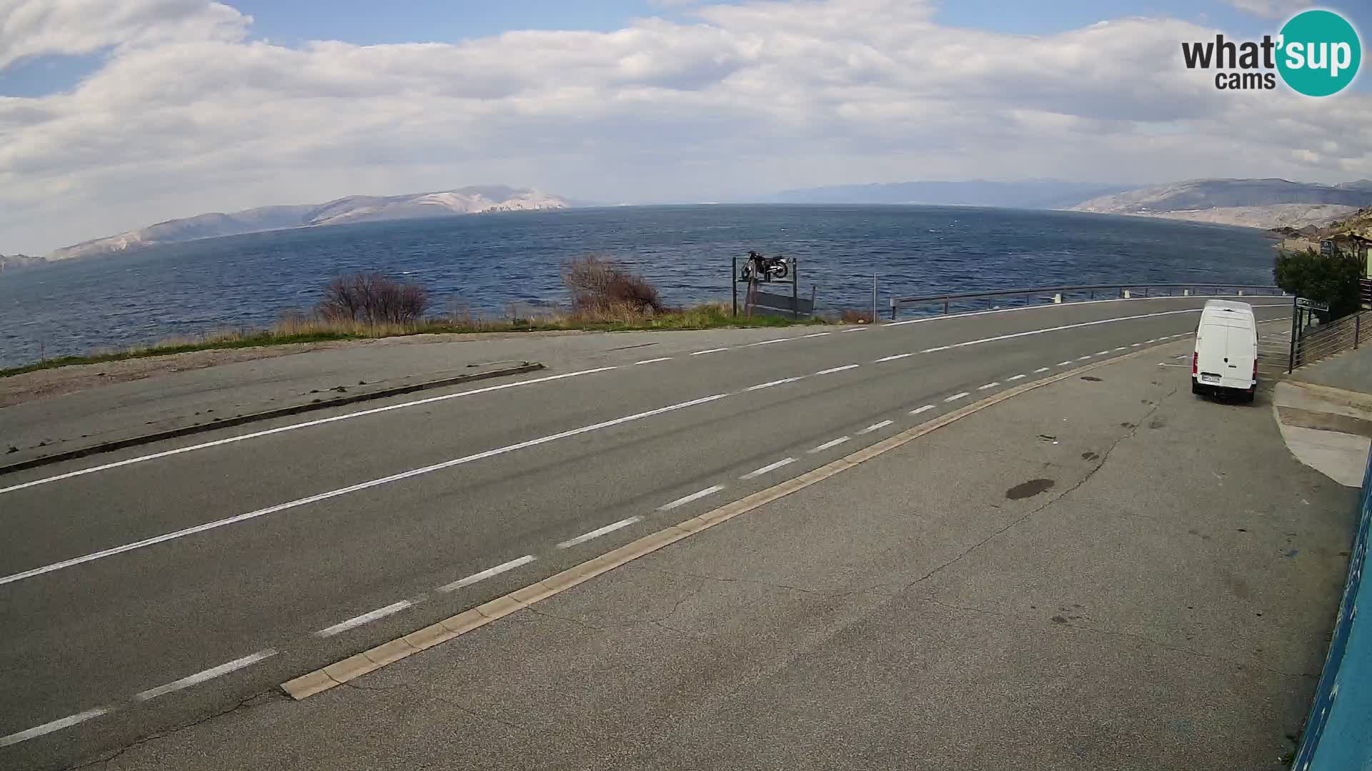 Webcam Adria-Autobahn D8 bei SENJ – Blick auf die Insel KRK