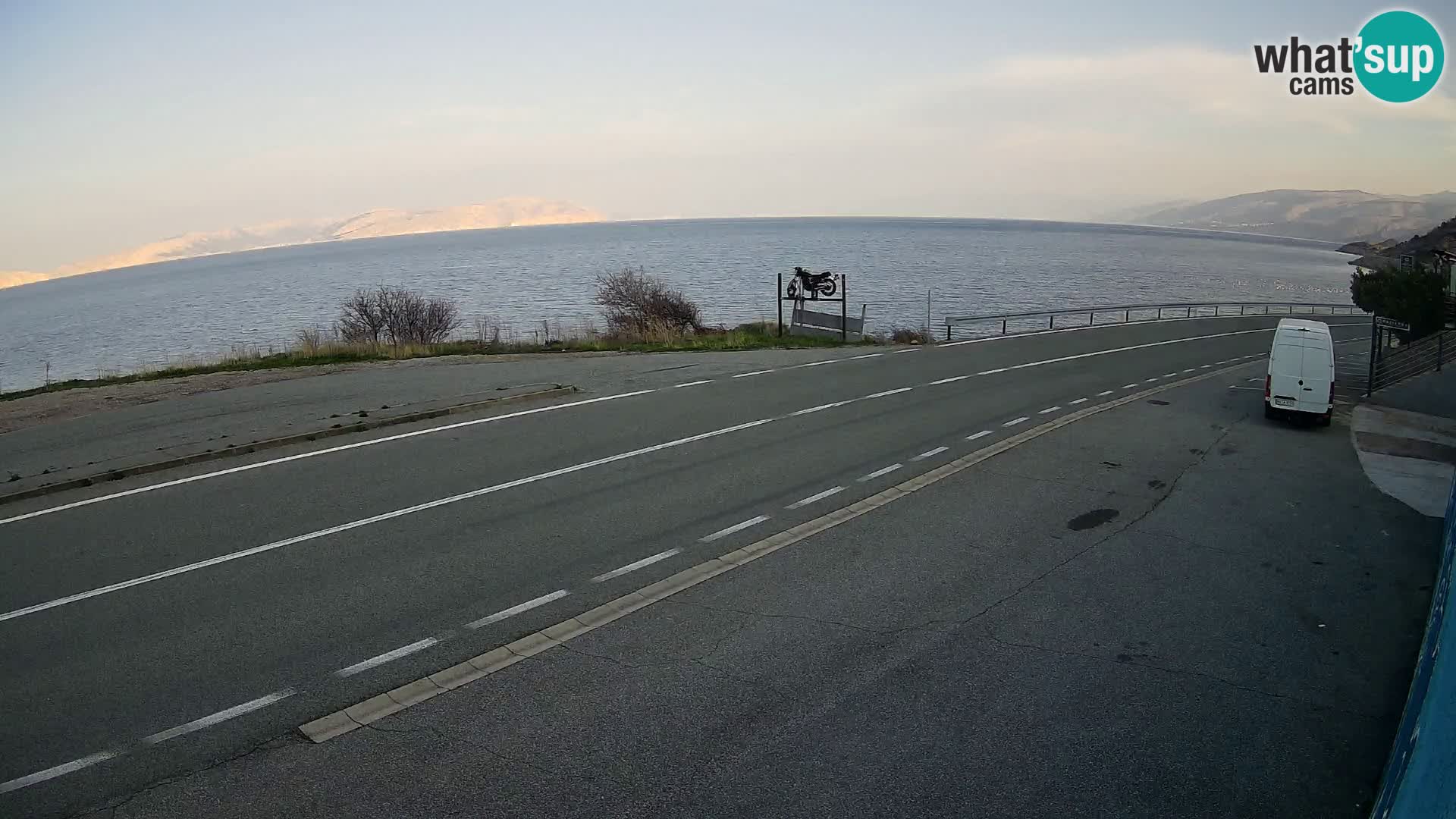 Webcam Adriatic highway D8 near SENJ – view to KRK island