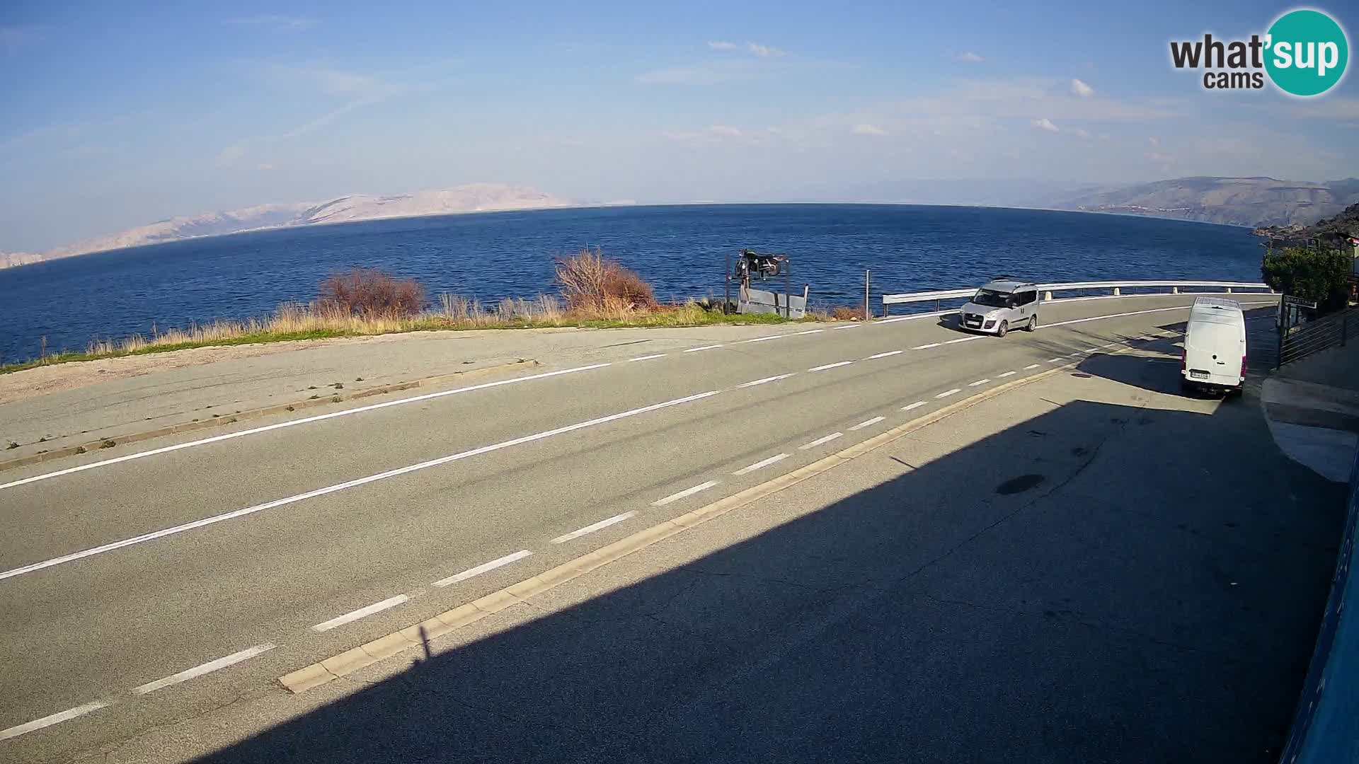 Webcam Adriatic highway D8 near SENJ – view to KRK island