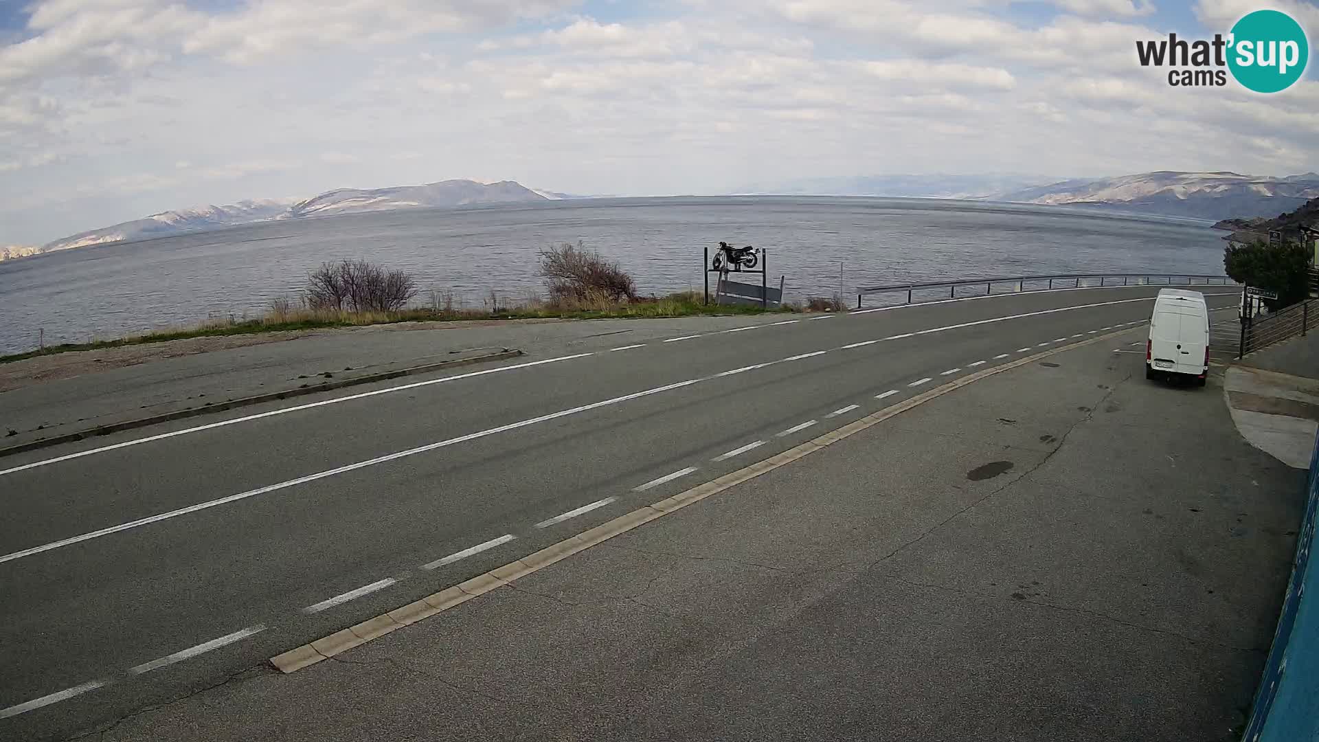 Webcam Adriatic highway D8 near SENJ – view to KRK island