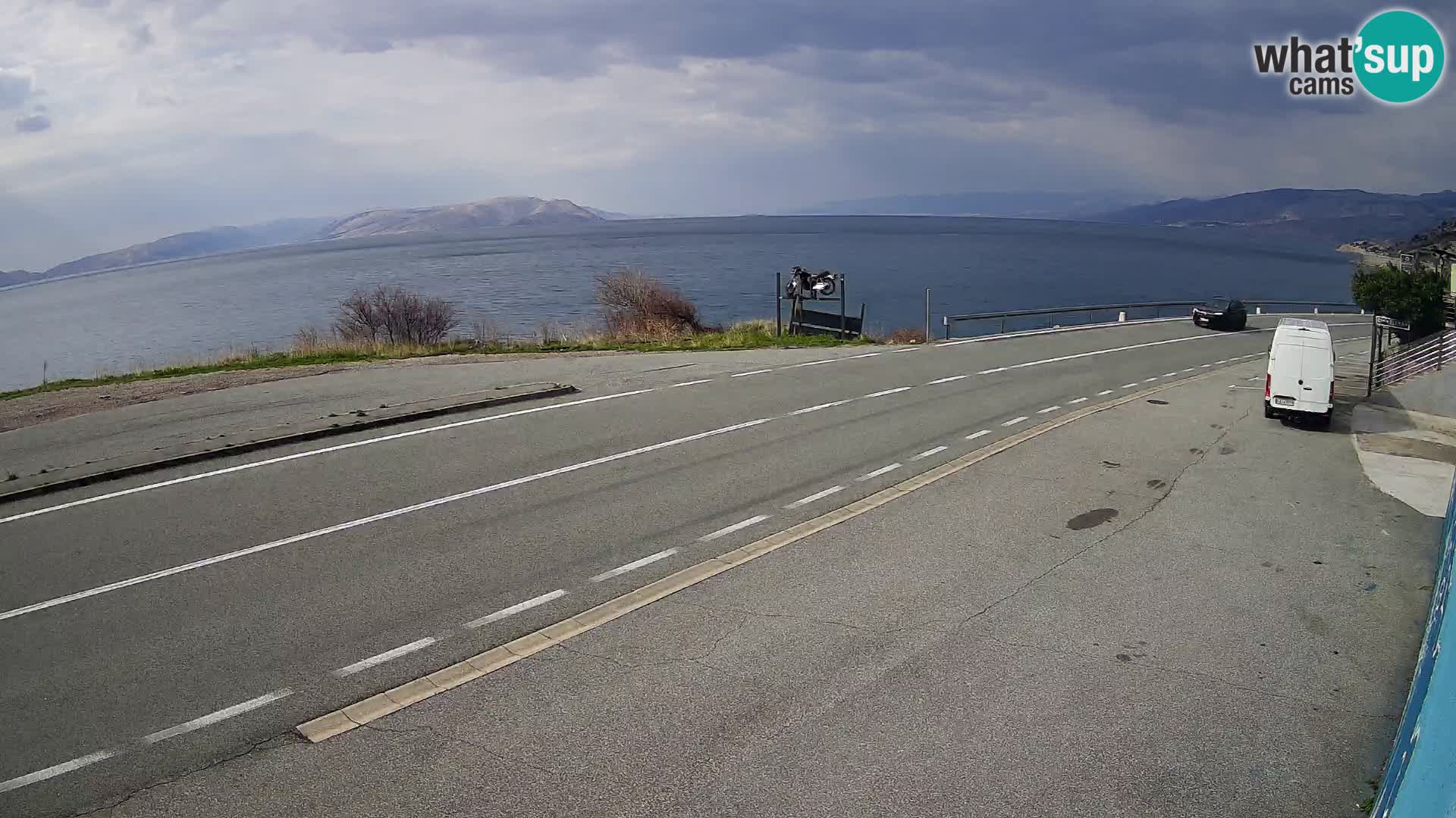 Webcam Adriatic highway D8 near SENJ – view to KRK island
