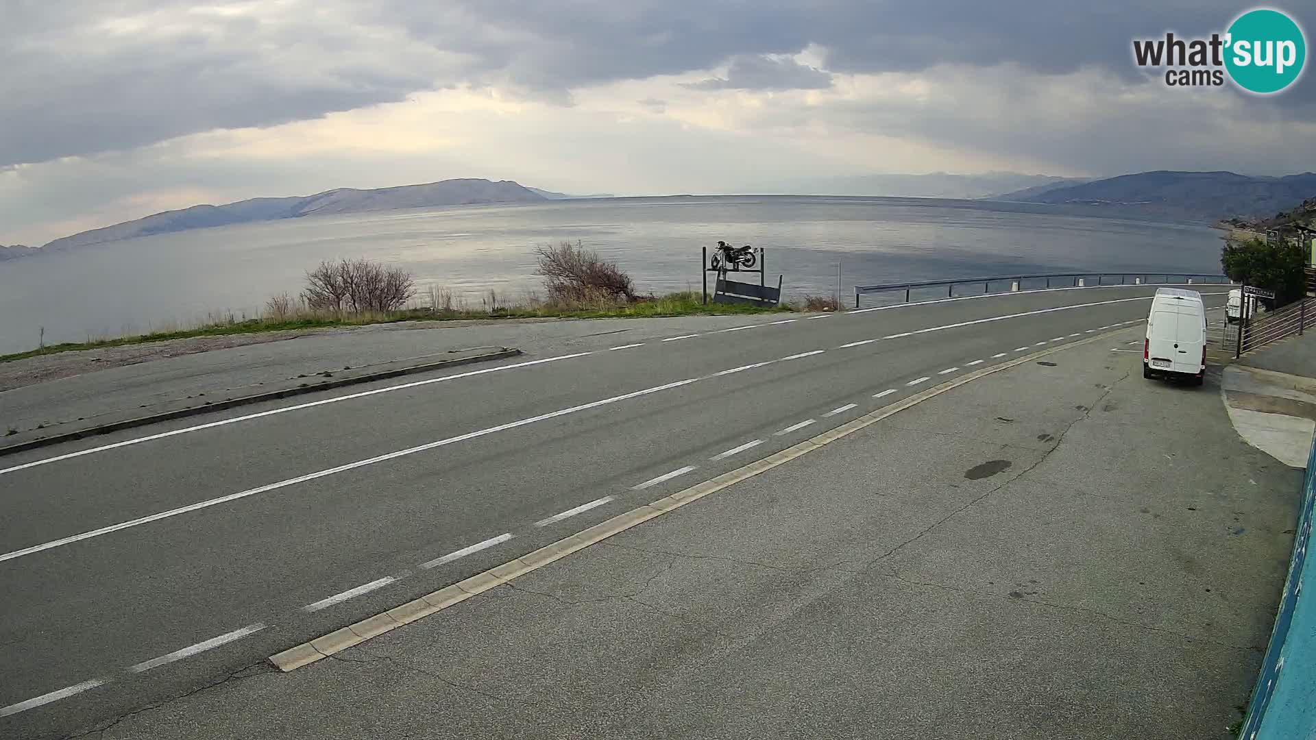 Webcam Adria-Autobahn D8 bei SENJ – Blick auf die Insel KRK