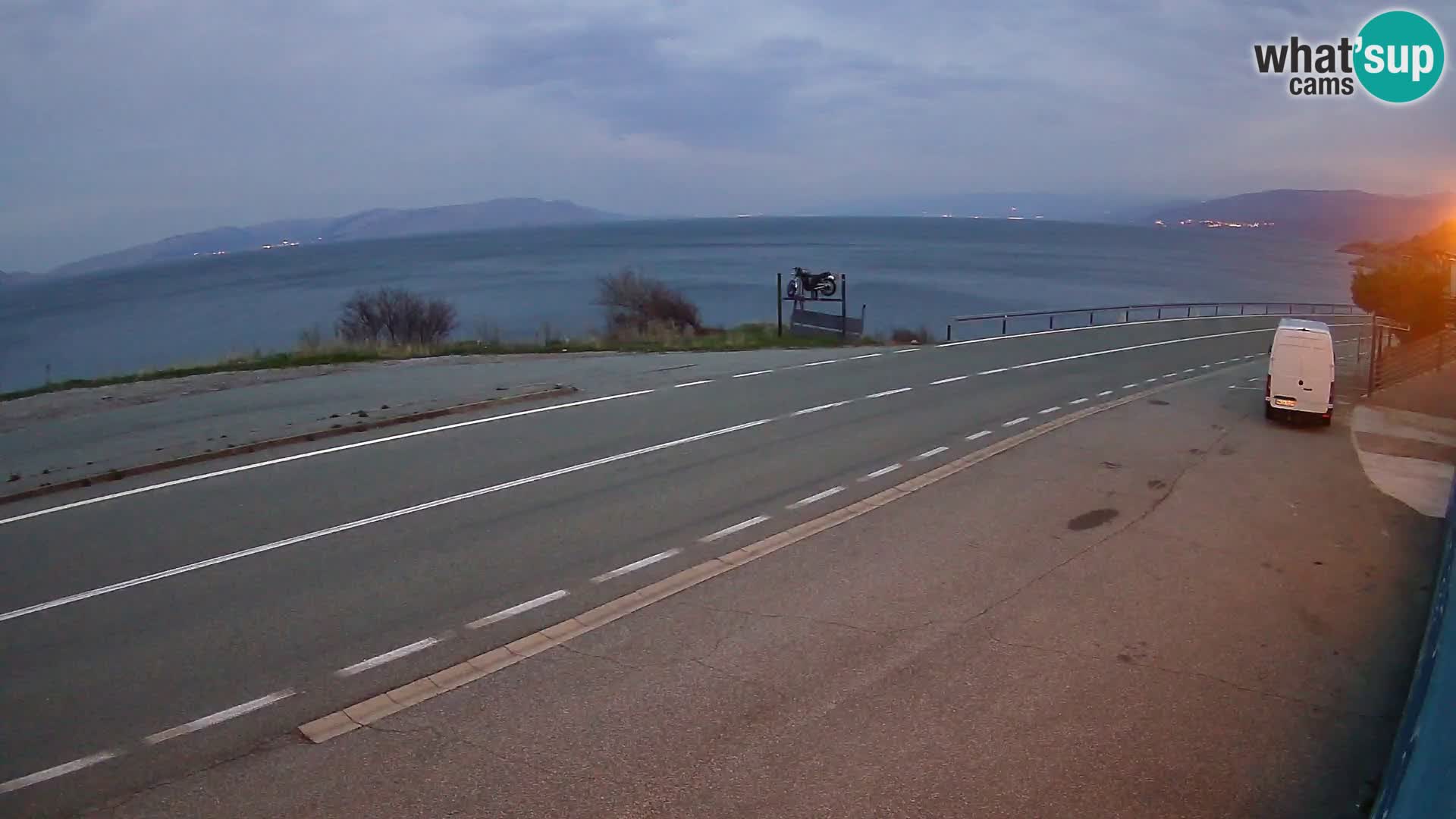Webcam Adriatic highway D8 near SENJ – view to KRK island