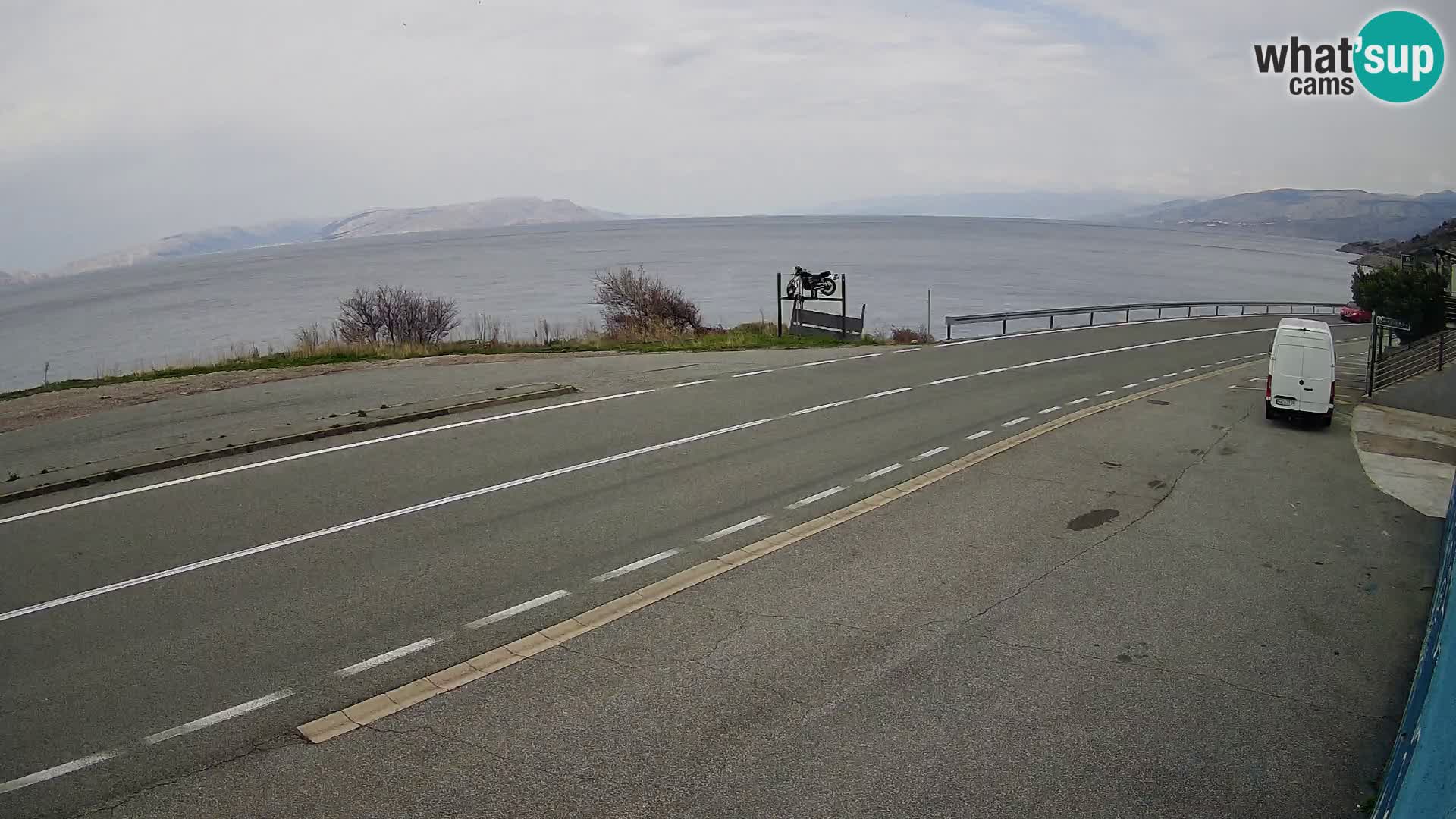 Webcam Adriatic highway D8 near SENJ – view to KRK island