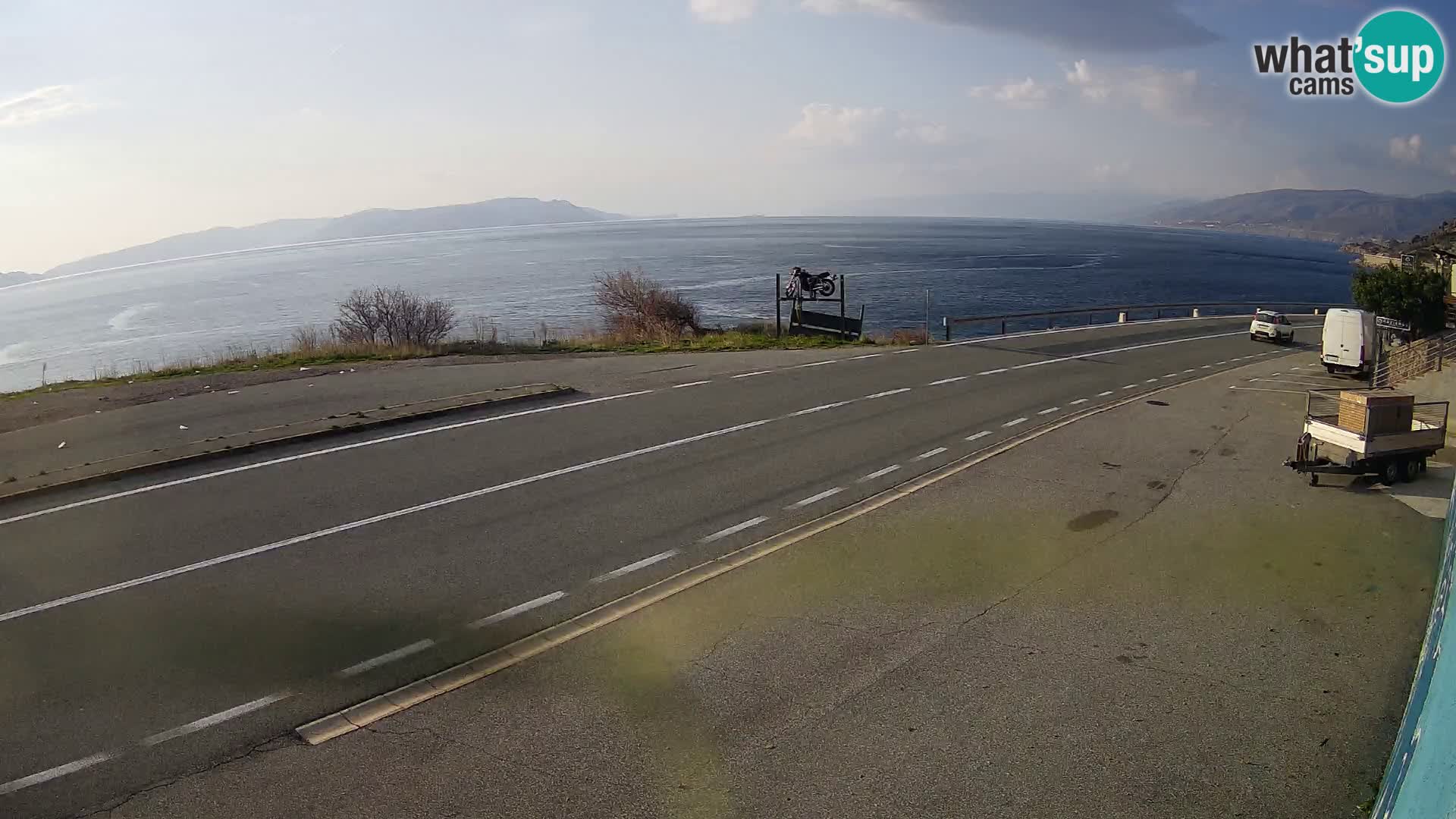 Webcam Adriatic highway D8 near SENJ – view to KRK island