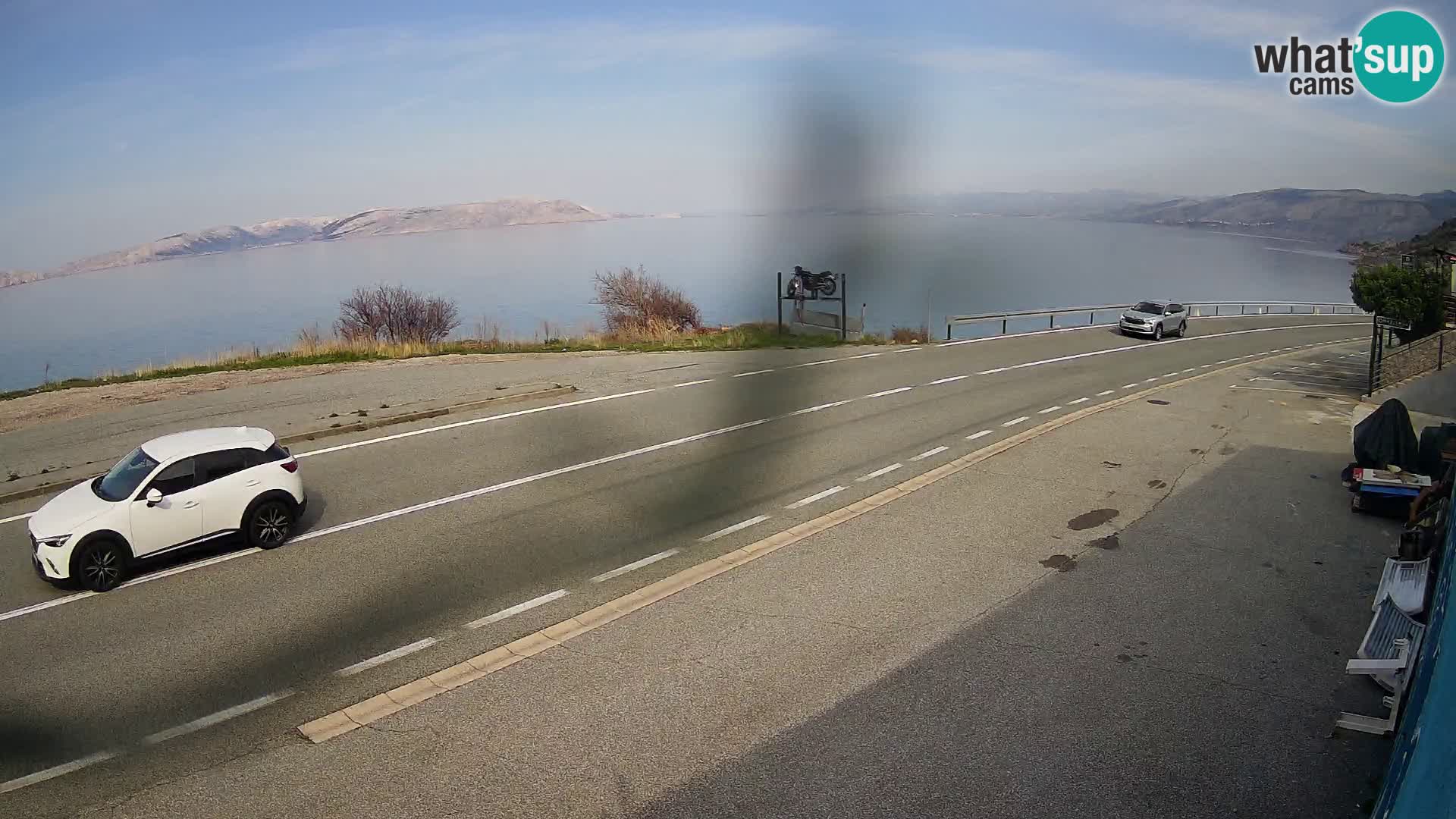 Webcam Adriatic highway D8 near SENJ – view to KRK island
