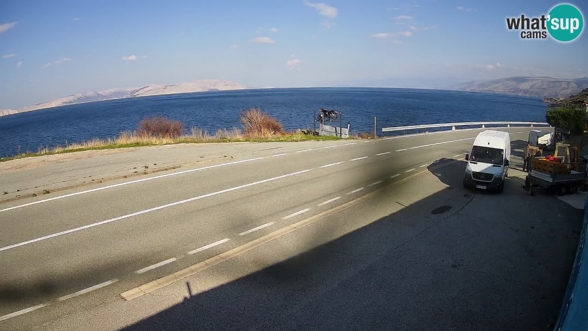 Webcam Adriatic highway D8 near SENJ – view to KRK island