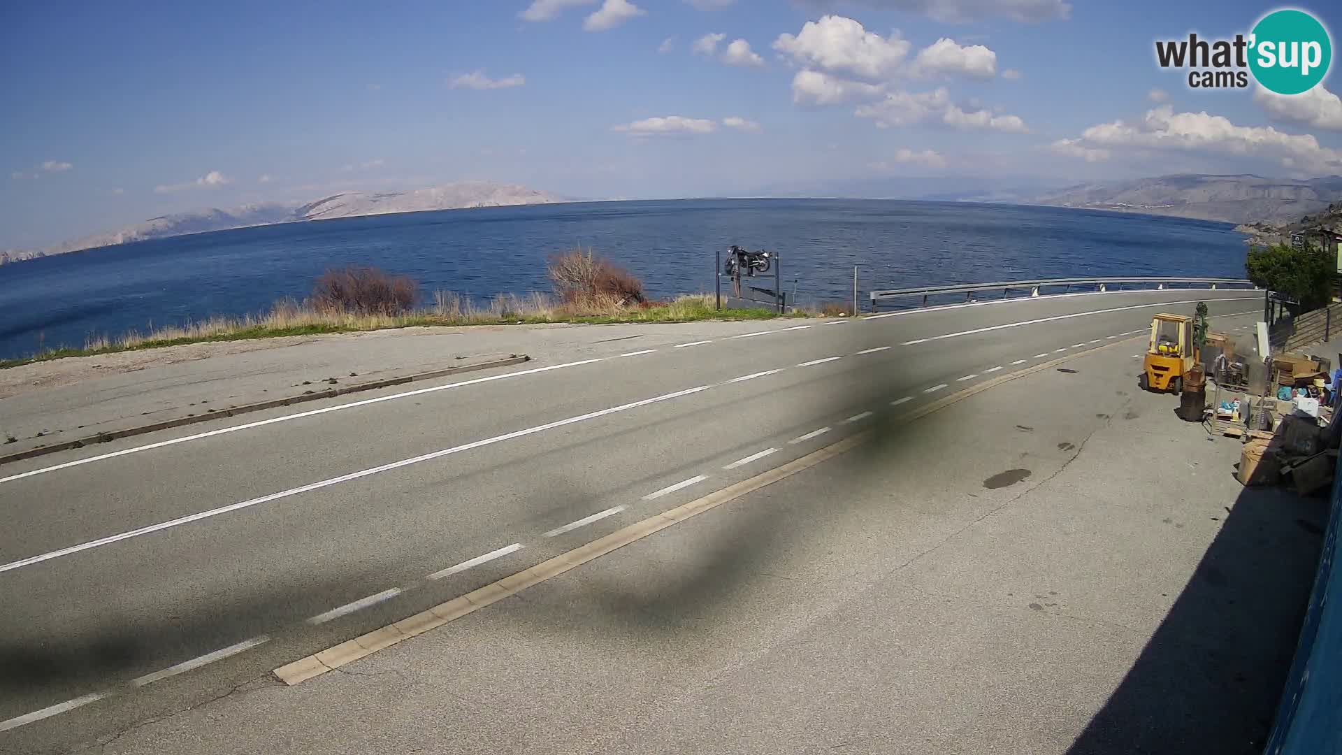 Webcam Adriatic highway D8 near SENJ – view to KRK island