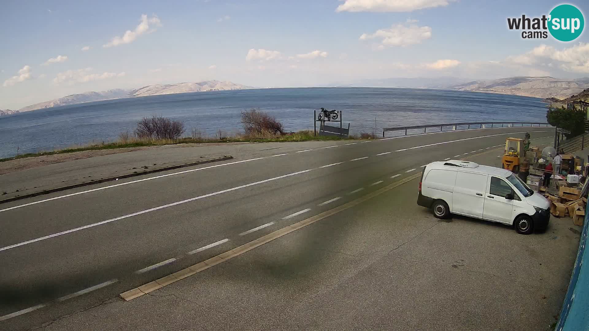 Webcam Adriatic highway D8 near SENJ – view to KRK island