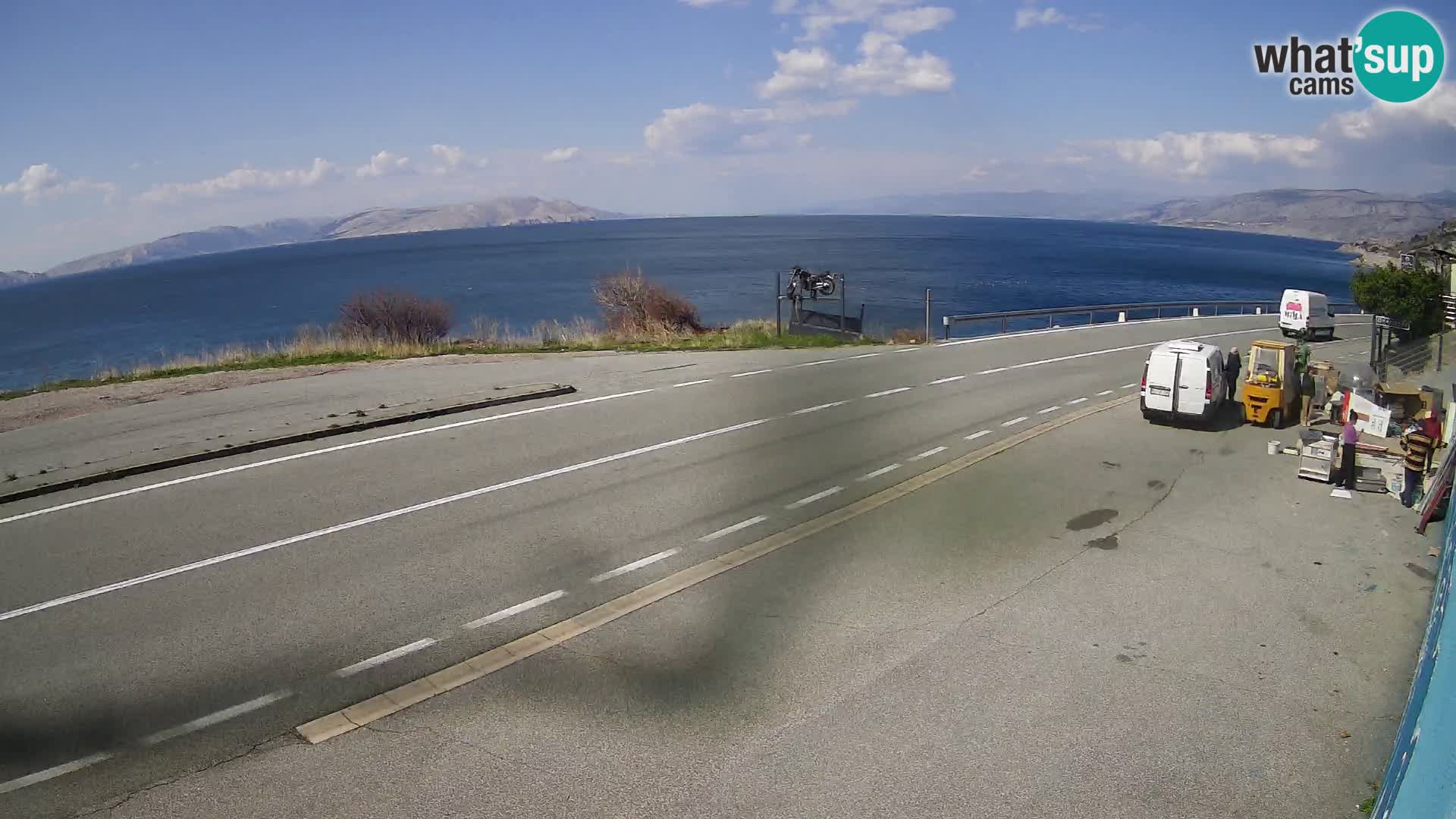 Webcam Adria-Autobahn D8 bei SENJ – Blick auf die Insel KRK