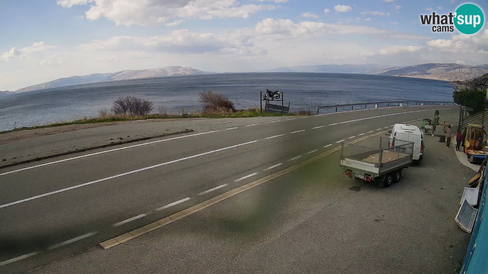 Webcam autoroute Adriatique D8 près de SENJ – vue sur l’île de KRK