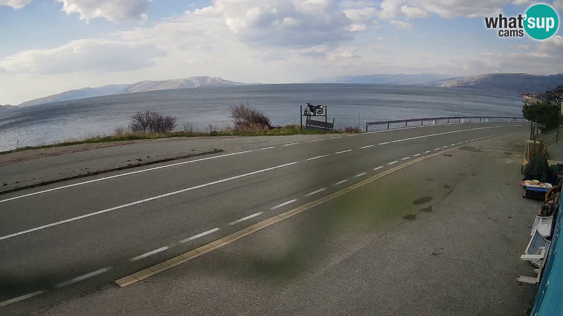 Webcam Adria-Autobahn D8 bei SENJ – Blick auf die Insel KRK