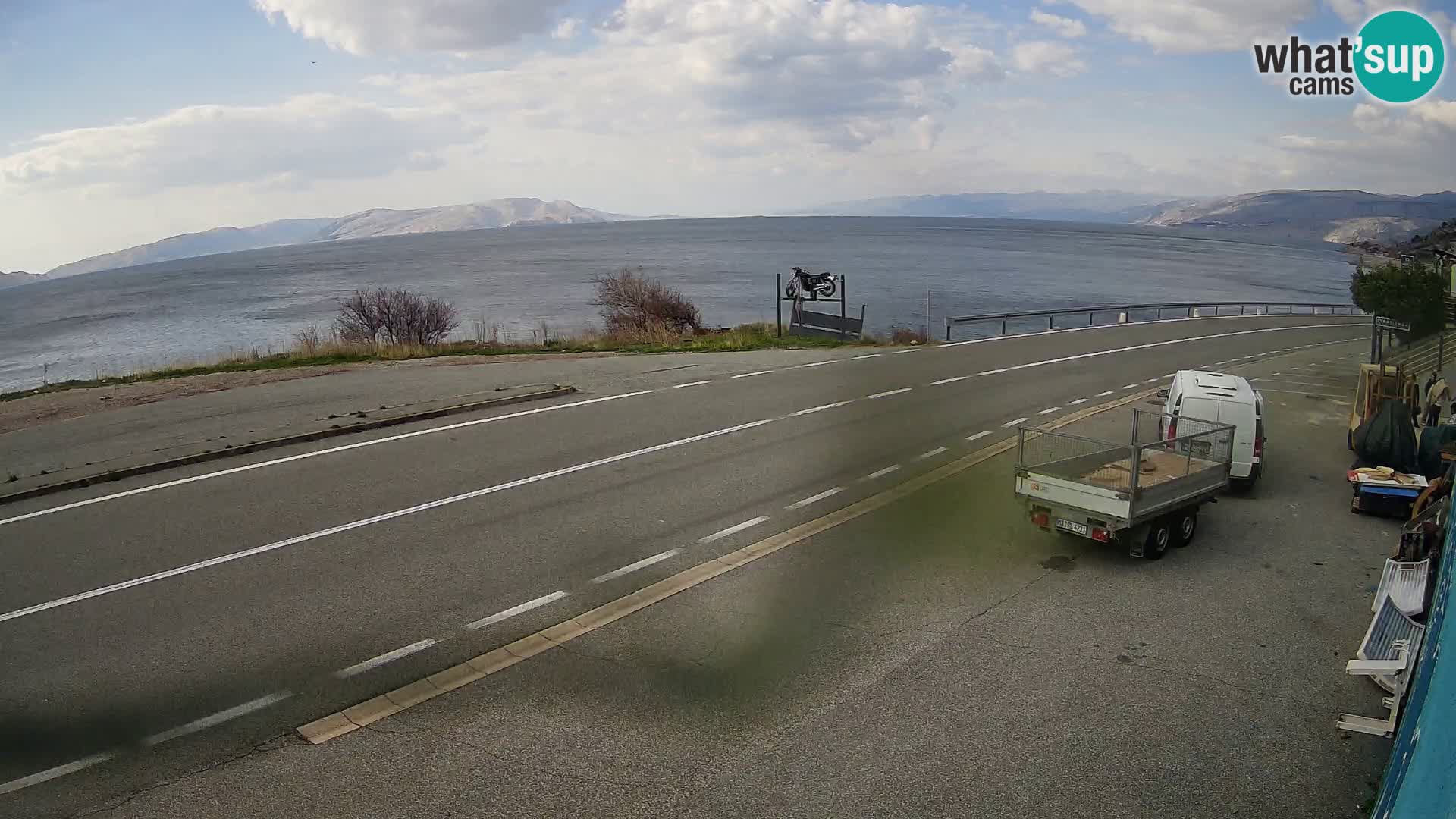 Webcam Adria-Autobahn D8 bei SENJ – Blick auf die Insel KRK