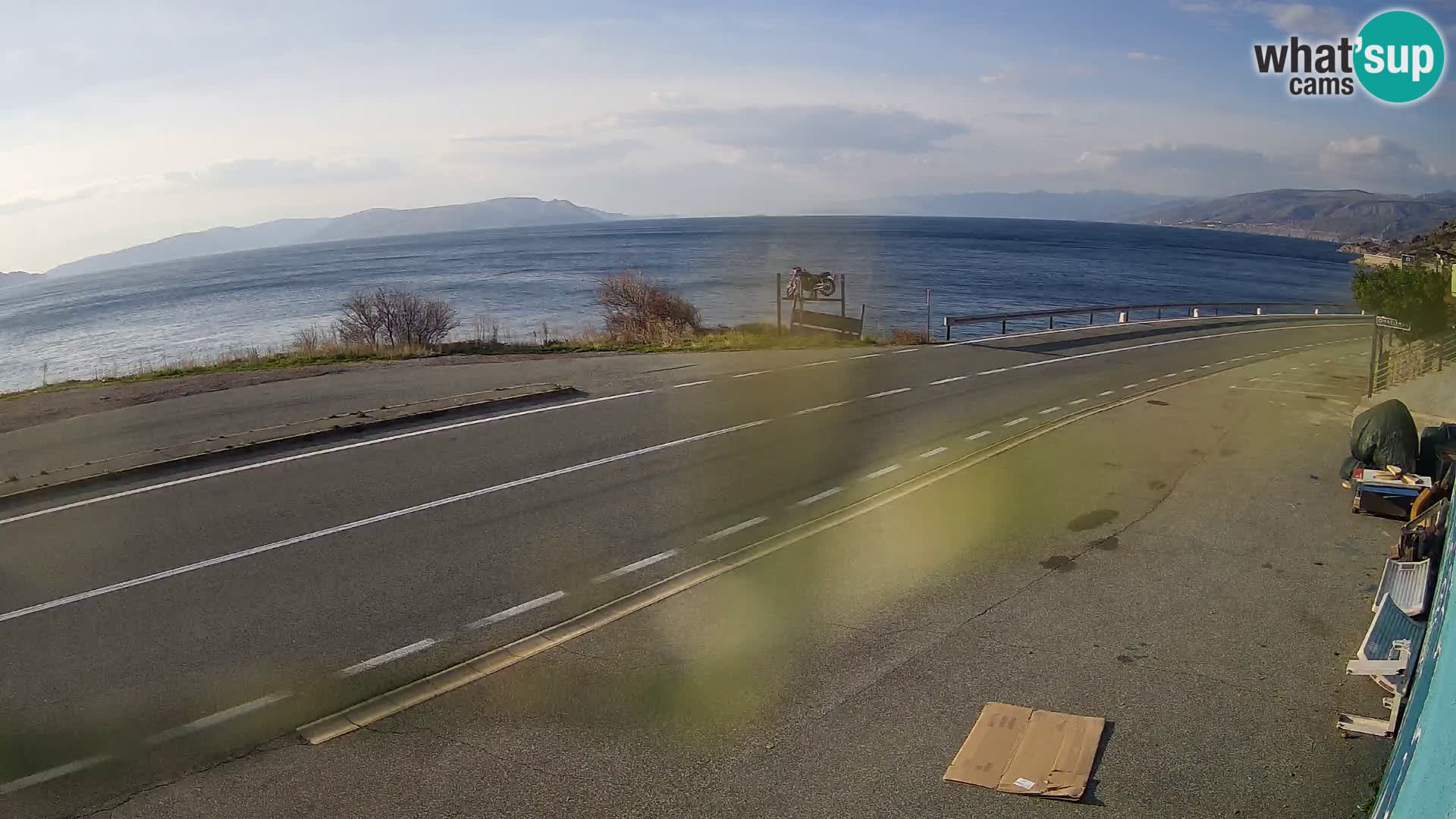 Webcam Adriatic highway D8 near SENJ – view to KRK island