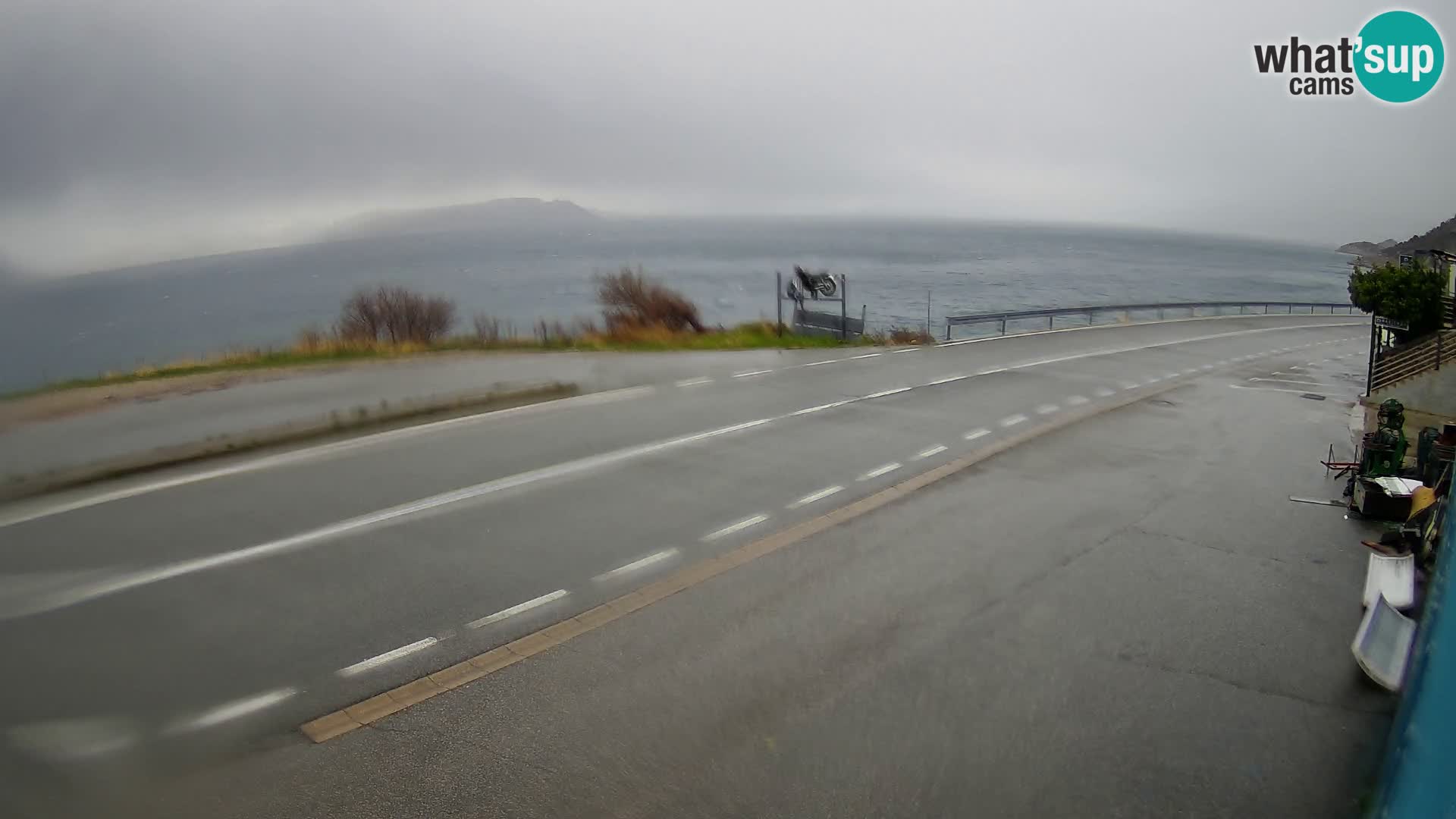 Webcam Adriatic highway D8 near SENJ – view to KRK island