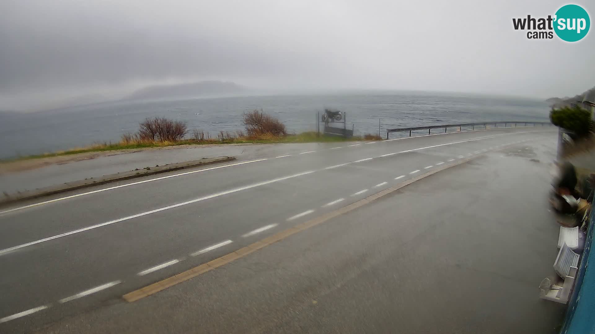 Webcam Adriatic highway D8 near SENJ – view to KRK island