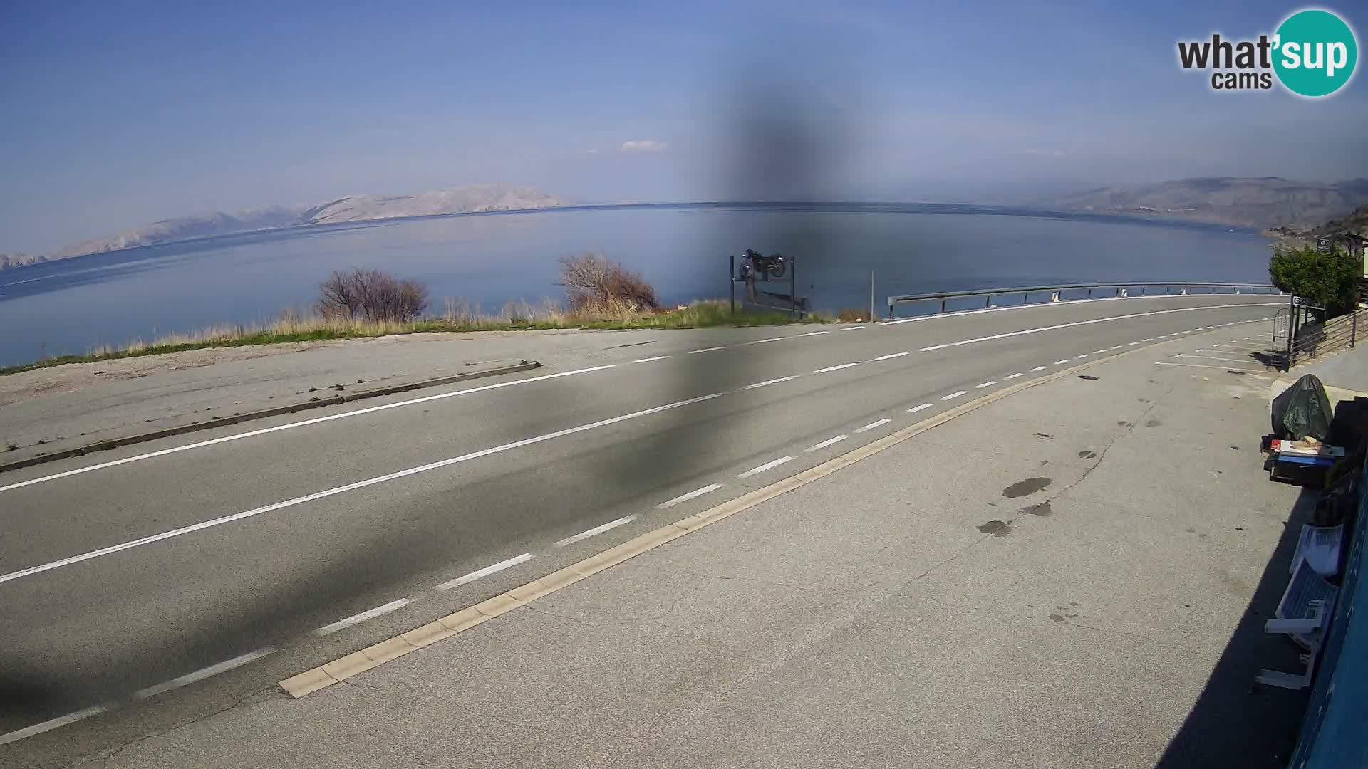 Webcam Adria-Autobahn D8 bei SENJ – Blick auf die Insel KRK