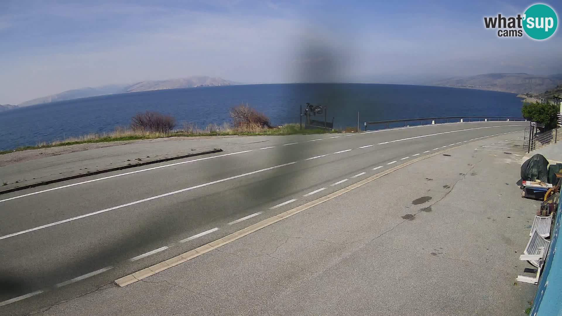Webcam Adriatic highway D8 near SENJ – view to KRK island