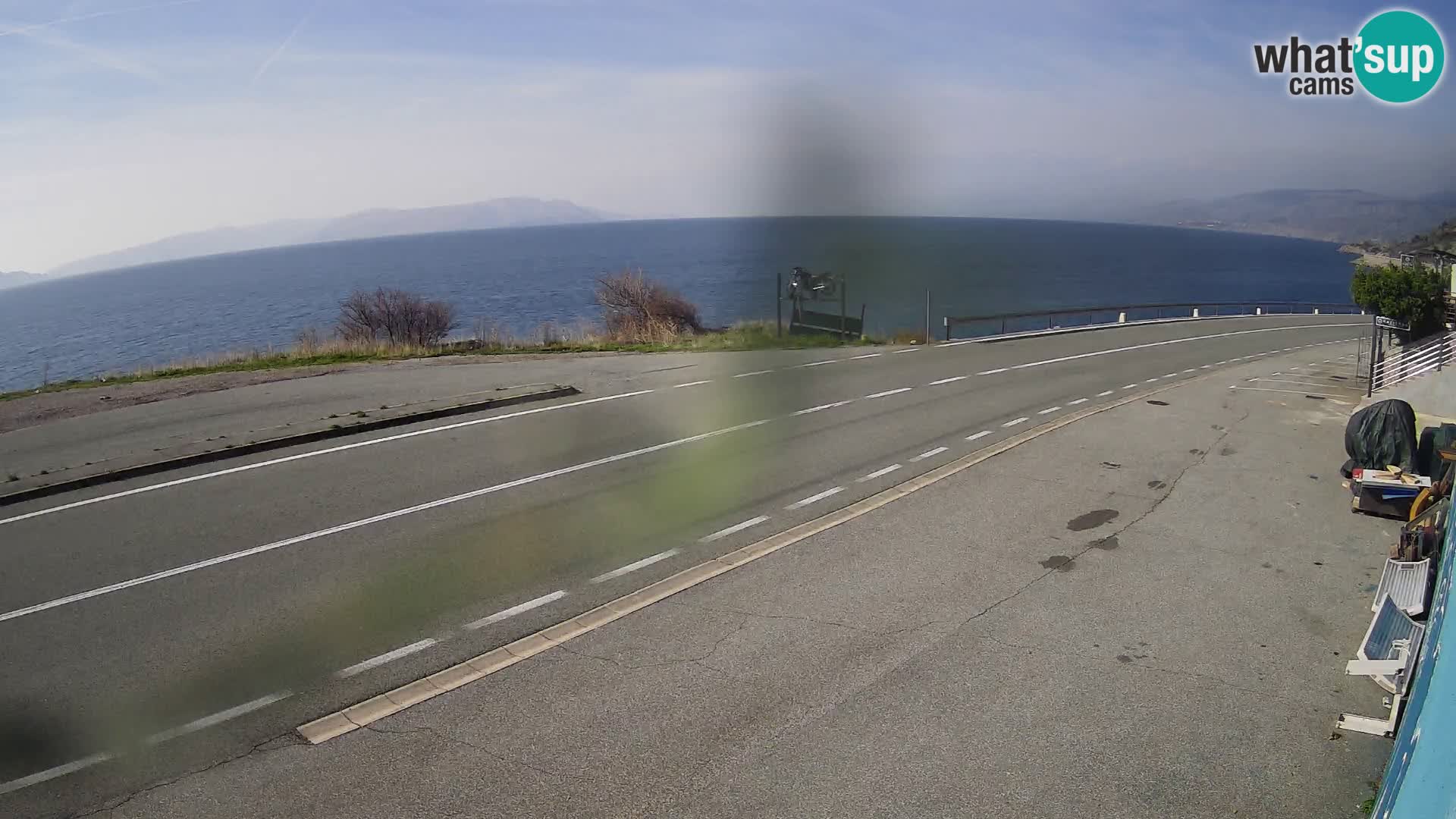 Webcam Adriatic highway D8 near SENJ – view to KRK island