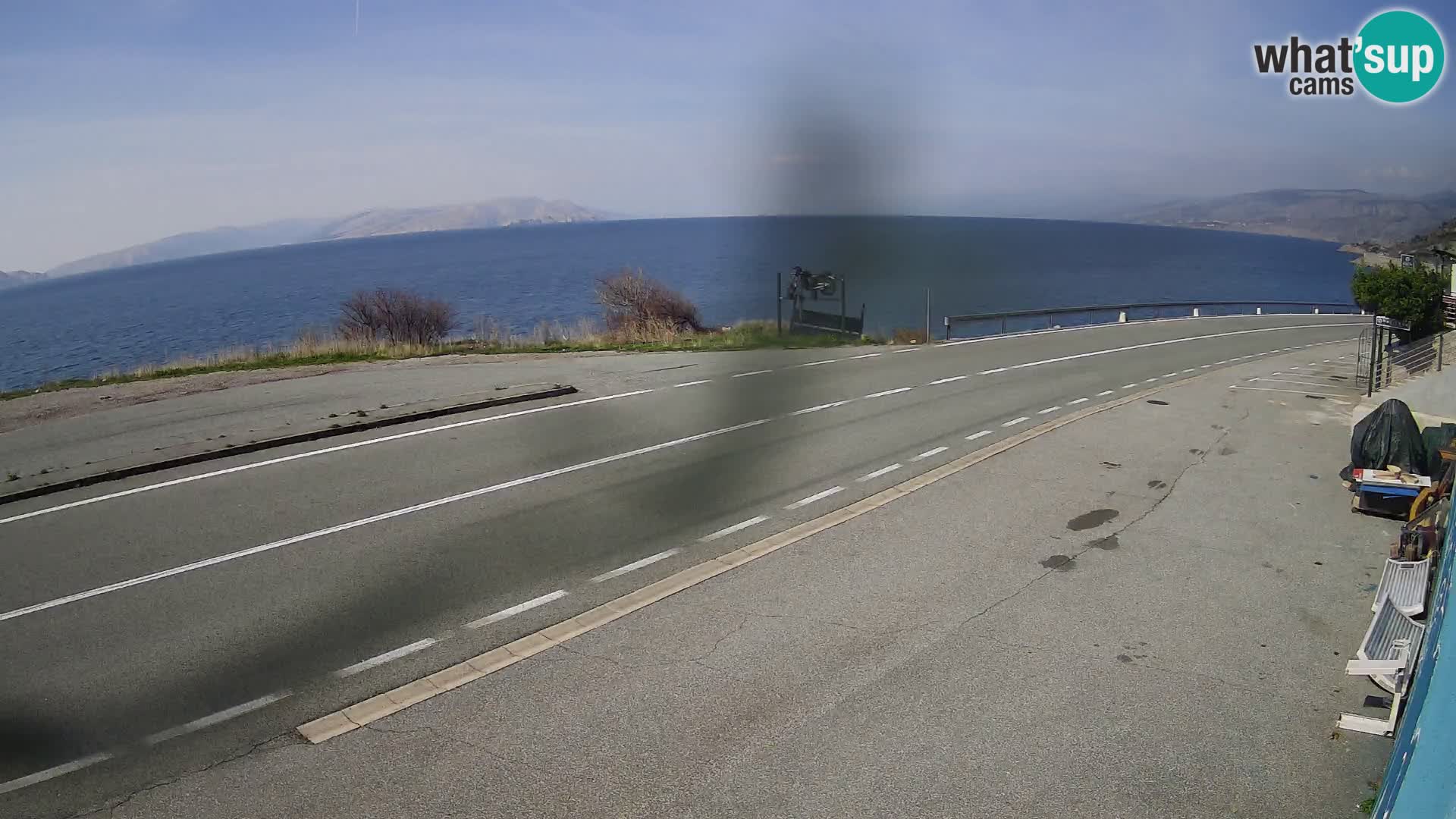 Webcam Adriatic highway D8 near SENJ – view to KRK island