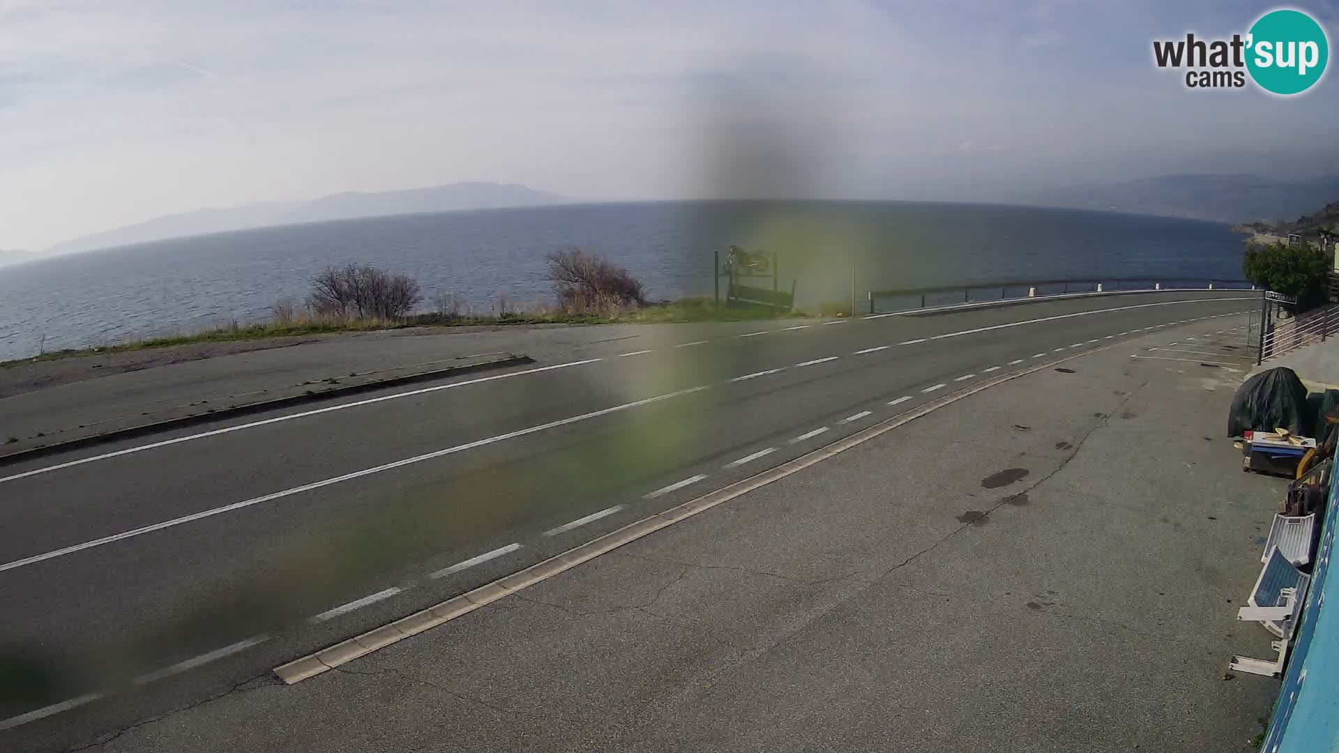 Webcam Adriatic highway D8 near SENJ – view to KRK island